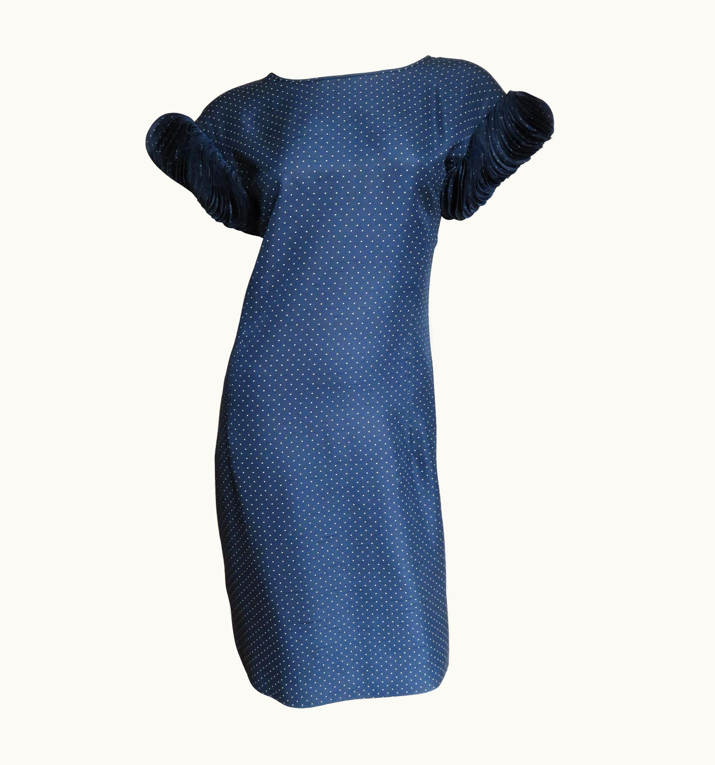 Valentino Valentino Boutique Silk Disc Sleeve Dress 1980s