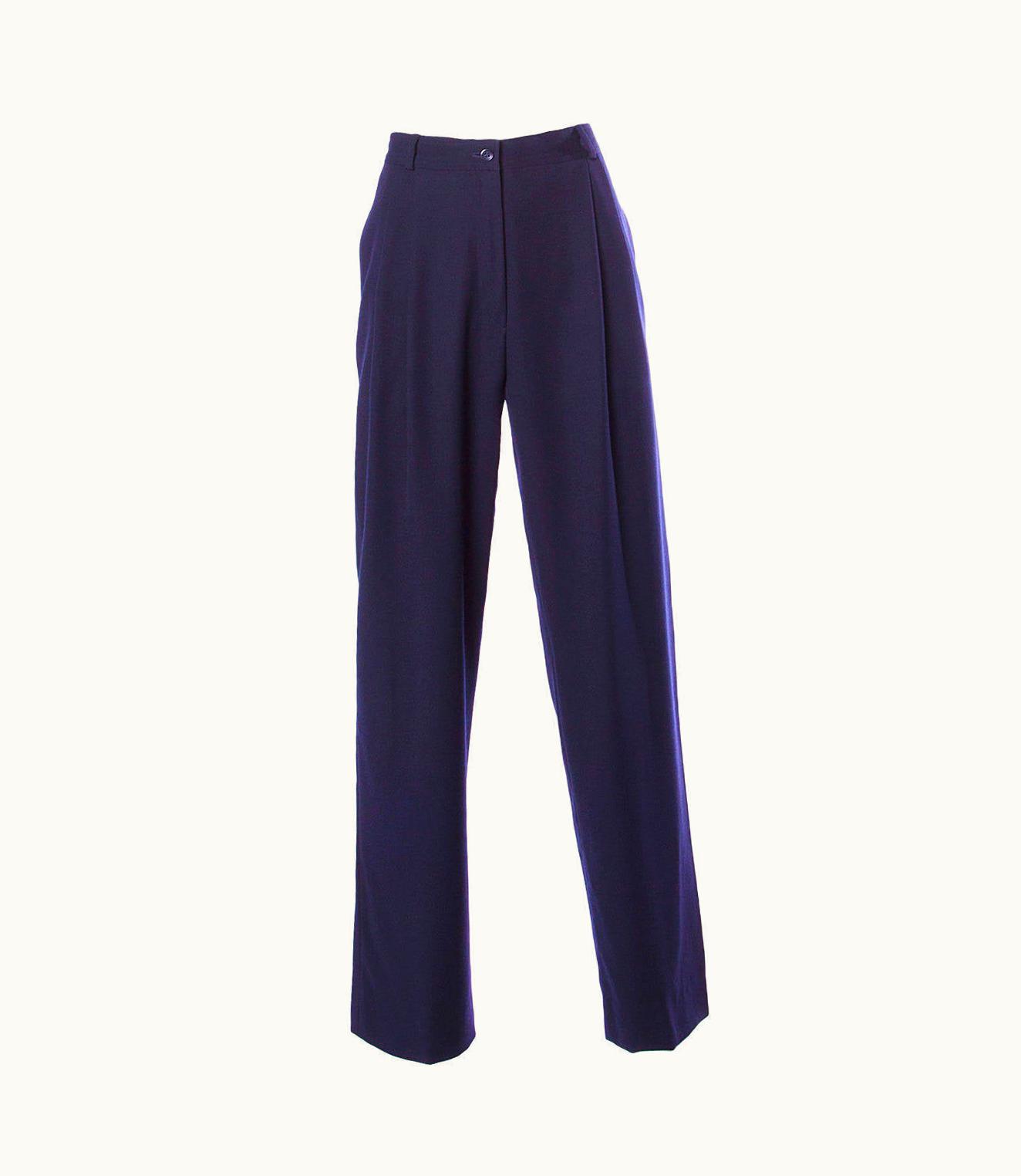 Valentino Valentino Vintage Navy Blue High Waisted Pleated Trousers