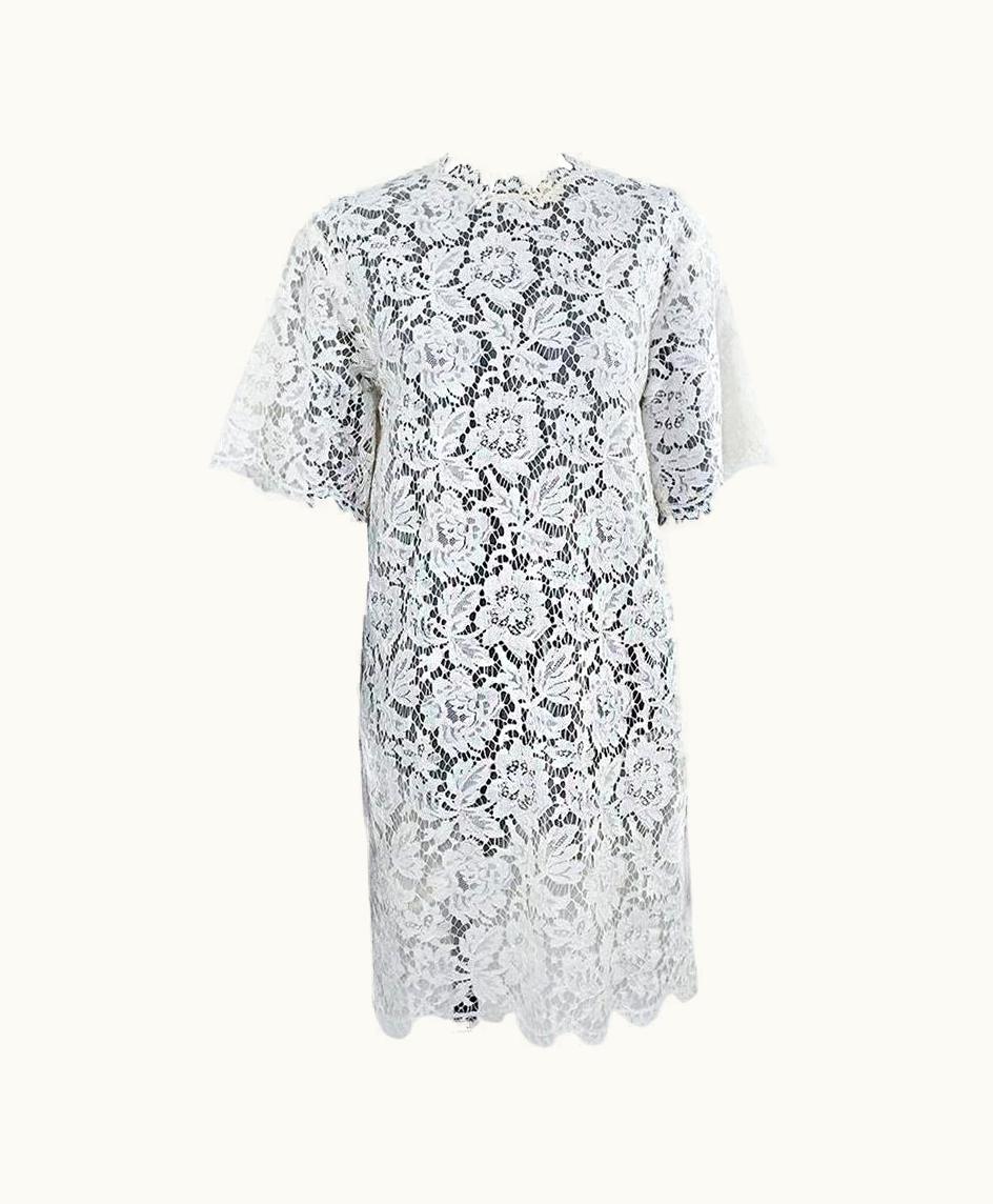 Valentino Valentino White Cotton Lace Dress