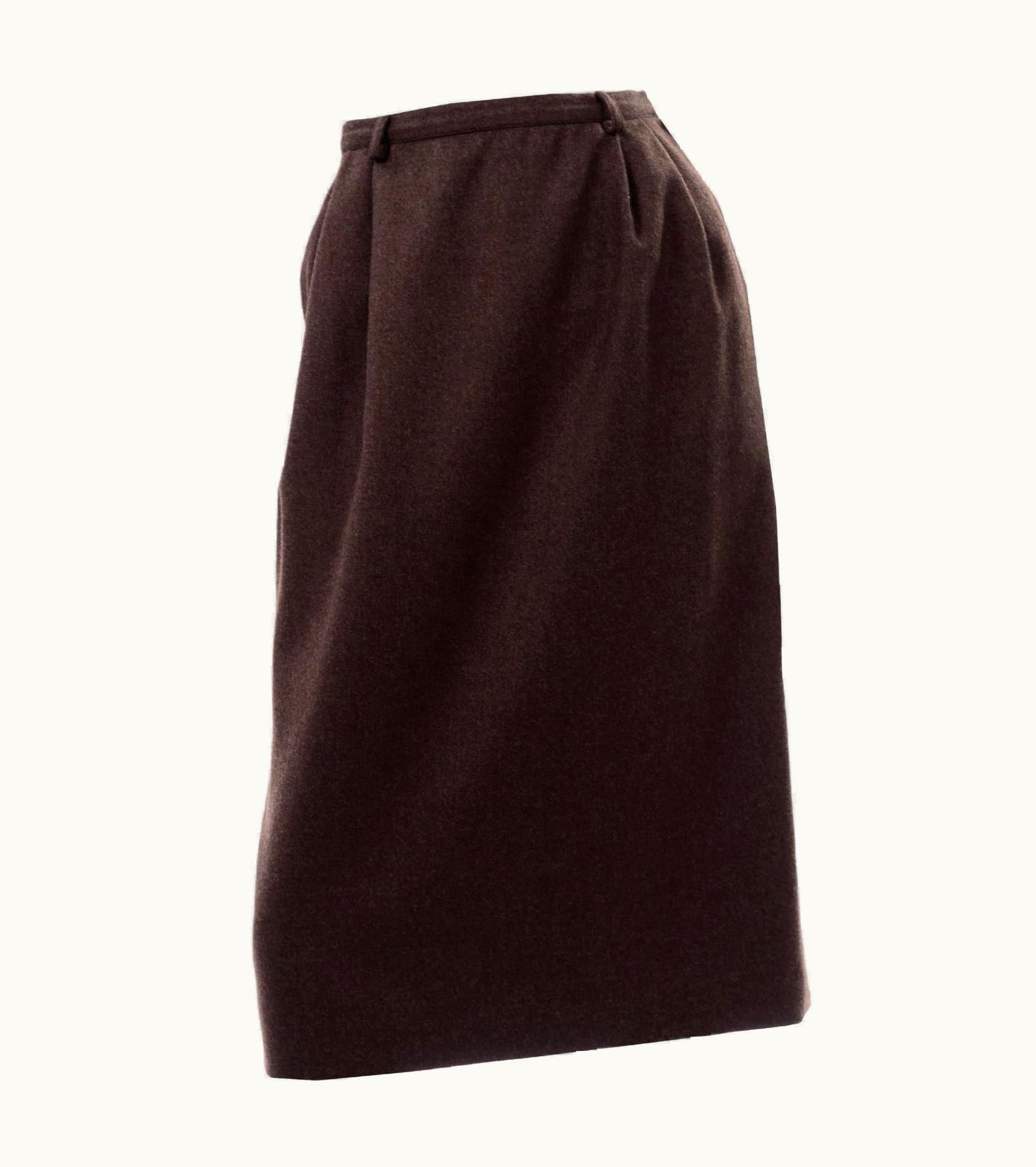 Valentino Vintage Valentino Boutique Brown Wool Skirt With Pockets