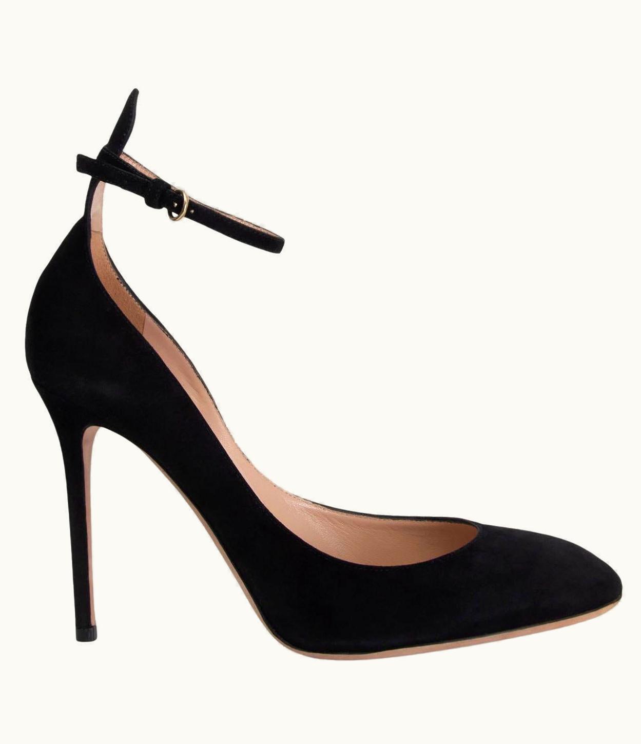 Valentino Valentino Black Suede Ankle Strap Pumps Shoes