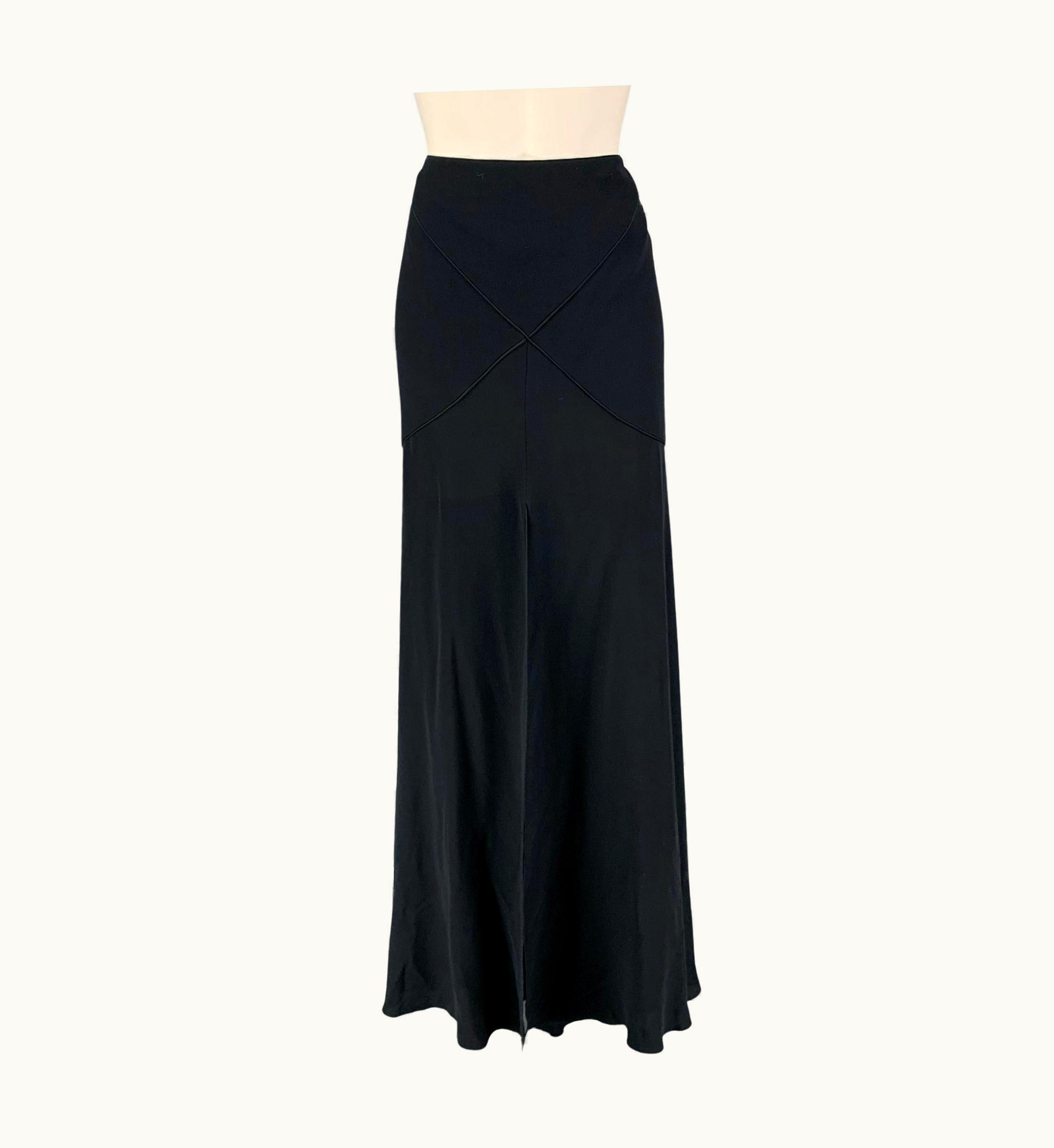Valentino Valentino Black Acetate Blend Long Skirt