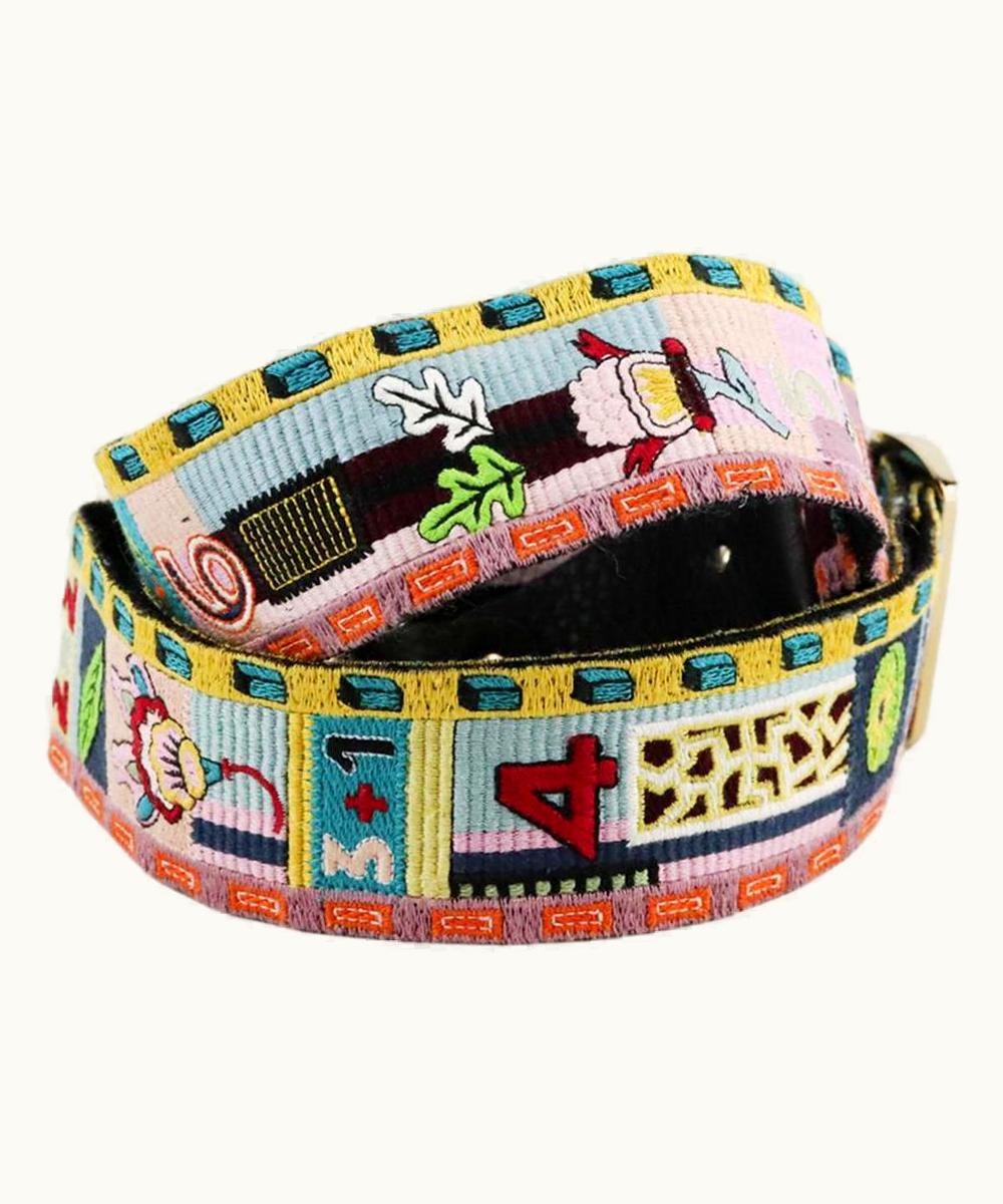 Valentino Valentino Garavani Embroidered Canvas And Leather Bag Strap UZ0610957