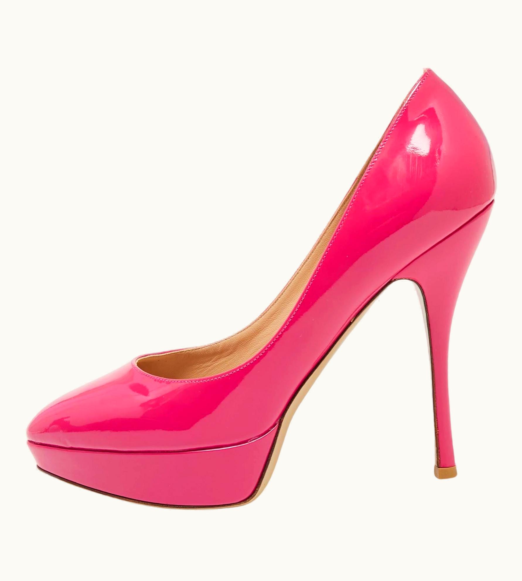 Valentino Valentino Pink Patent Leather Platform Pumps