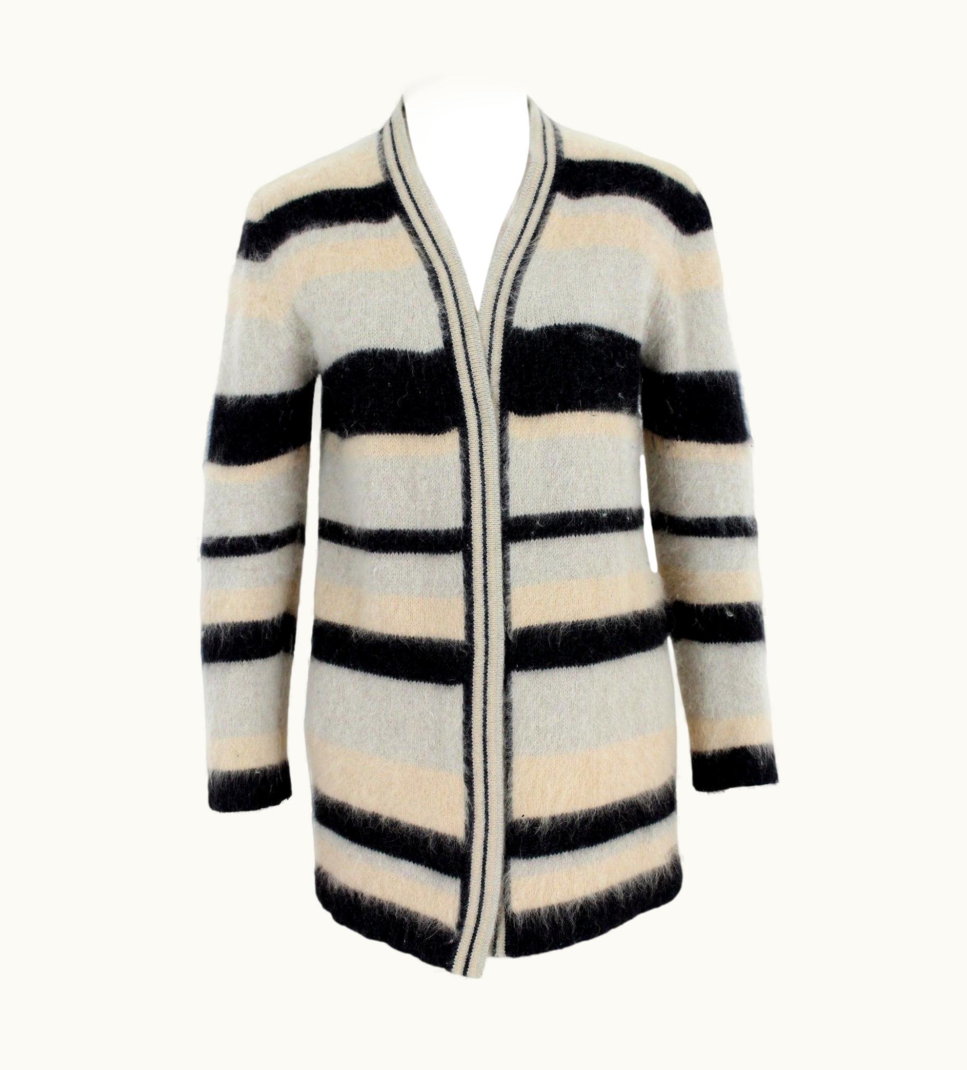 Valentino Valentino Beige Black Angora Wool Vintage Sweater 90s