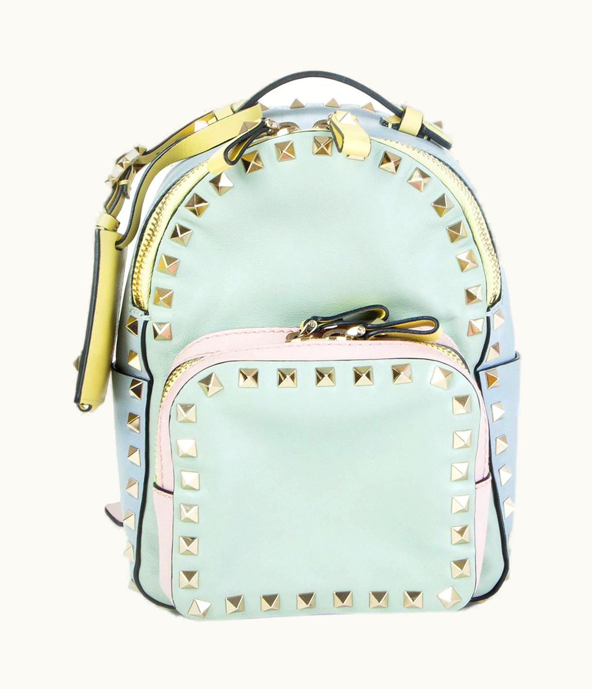 Valentino Valentino Multicolor Leather Watercolor Rockstud Backpack Mini Bag