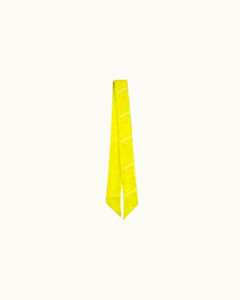 Valentino Valentino Neon Yellow Logo Silk Twill Bandeau Scarf UZ0611053