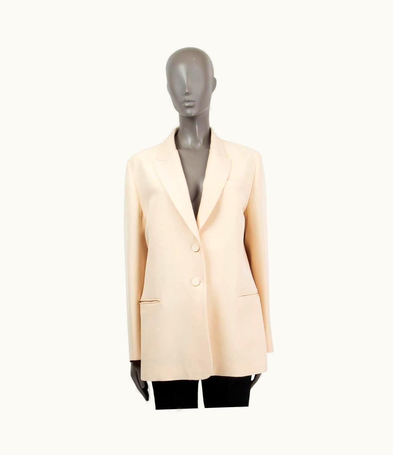 Valentino Valentino Beige Silk & Wool Blazer Jacket