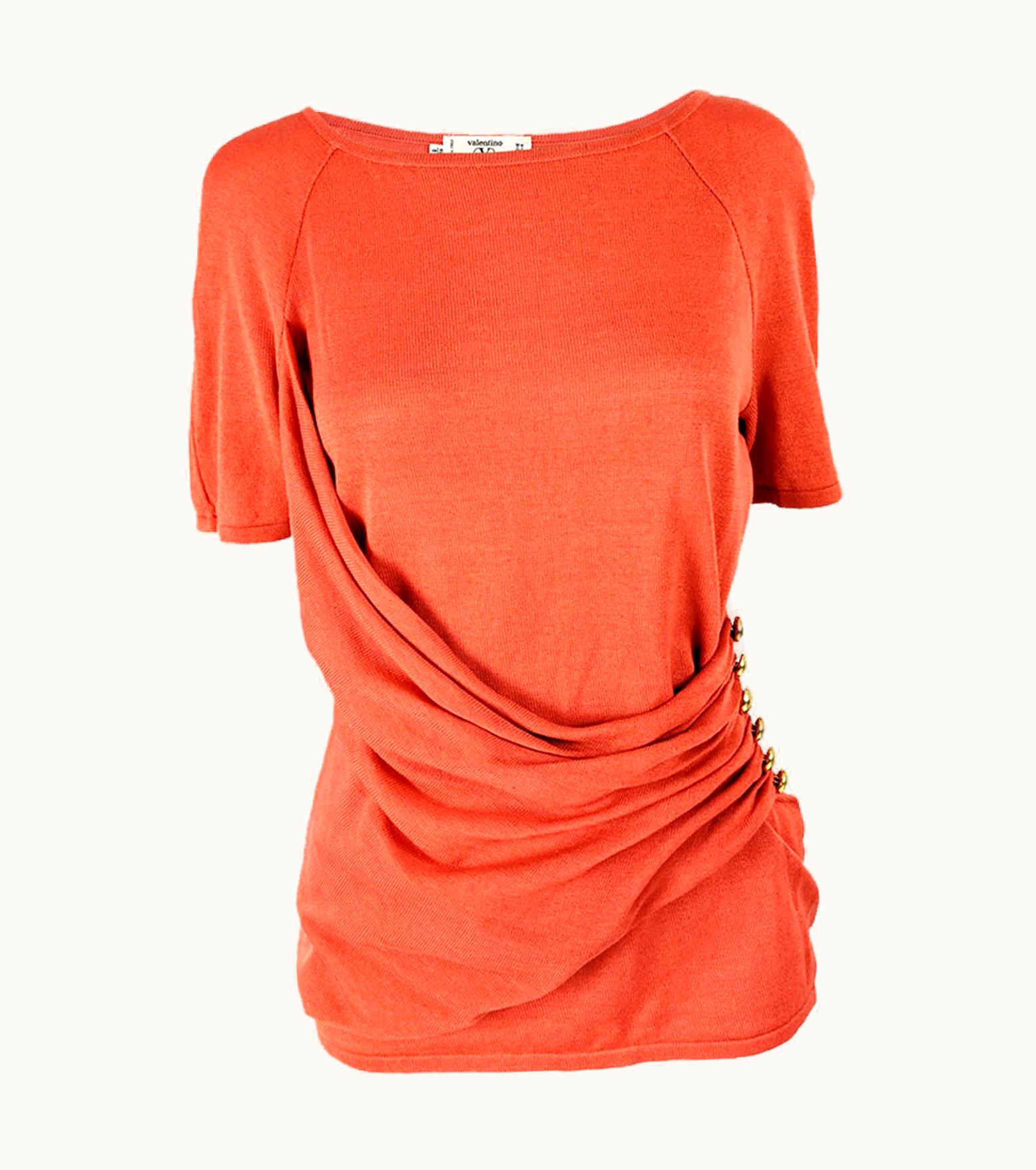 Valentino Valentino Studio Vintage Short Sleeve Knit Sweater Top, 1980s