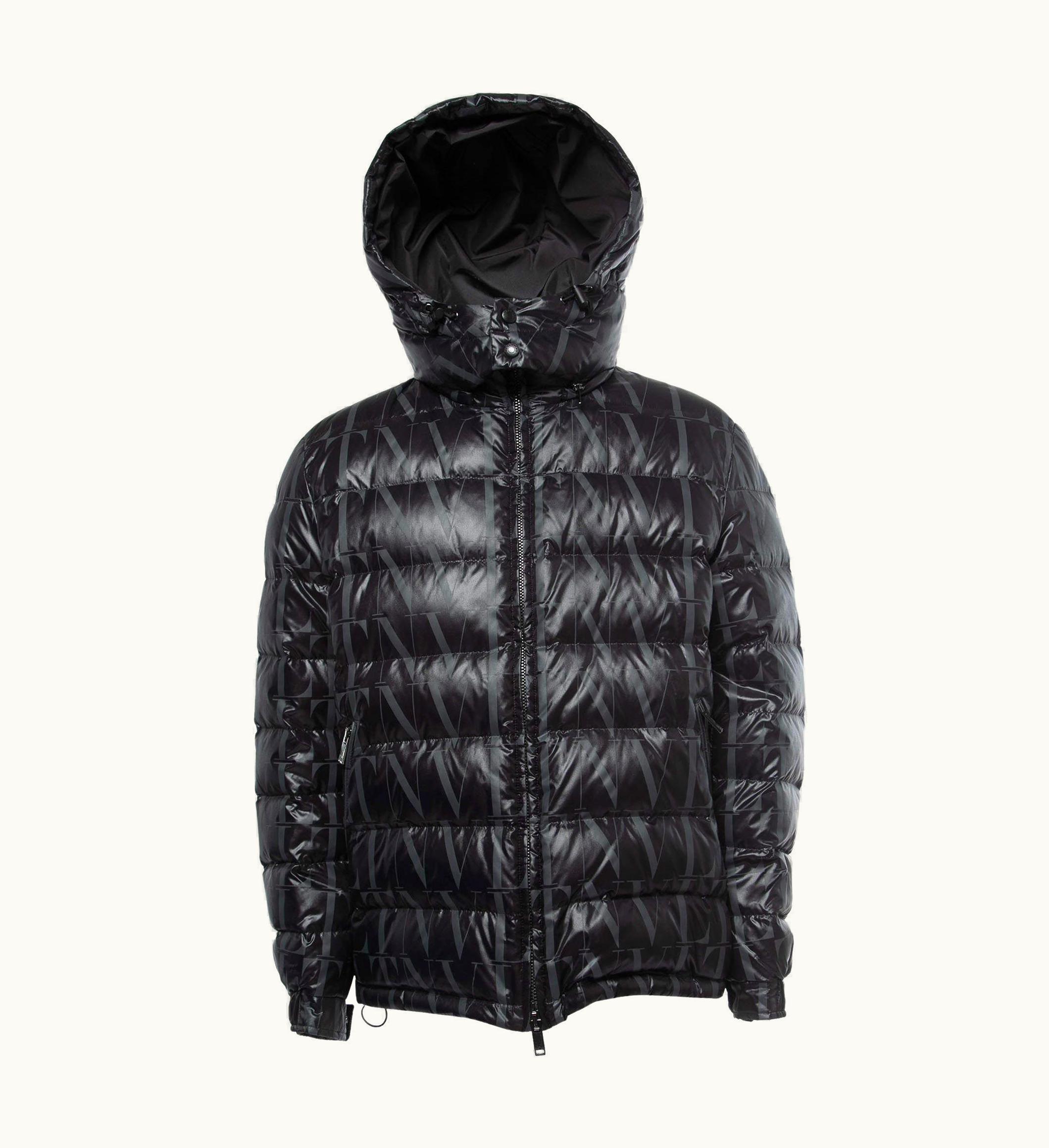 Valentino Valentino Black Synthetic Vltn Logo Puffer Jacket Xl