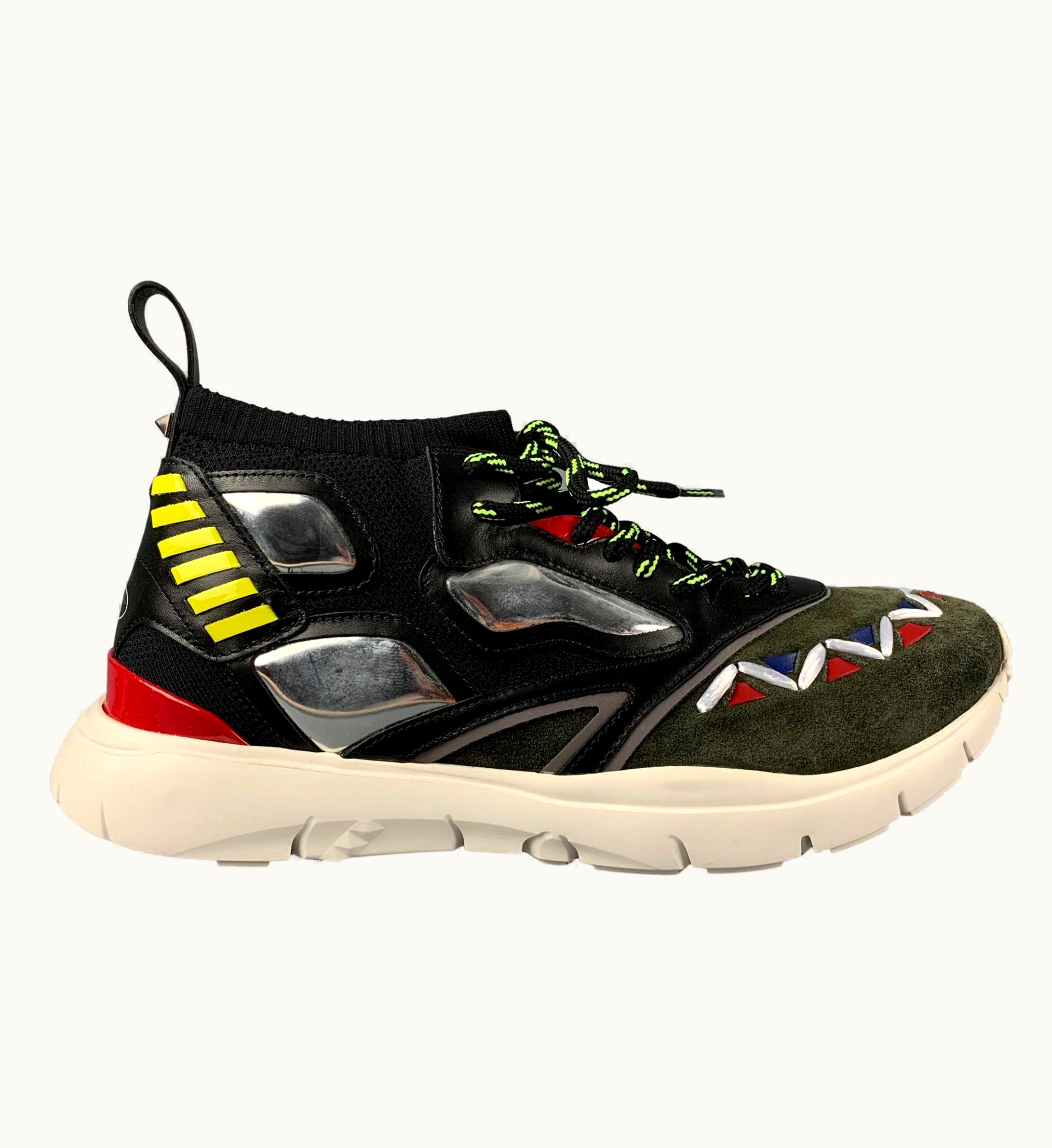 Valentino Valentino Multi-Color Leather High Top Sneakers