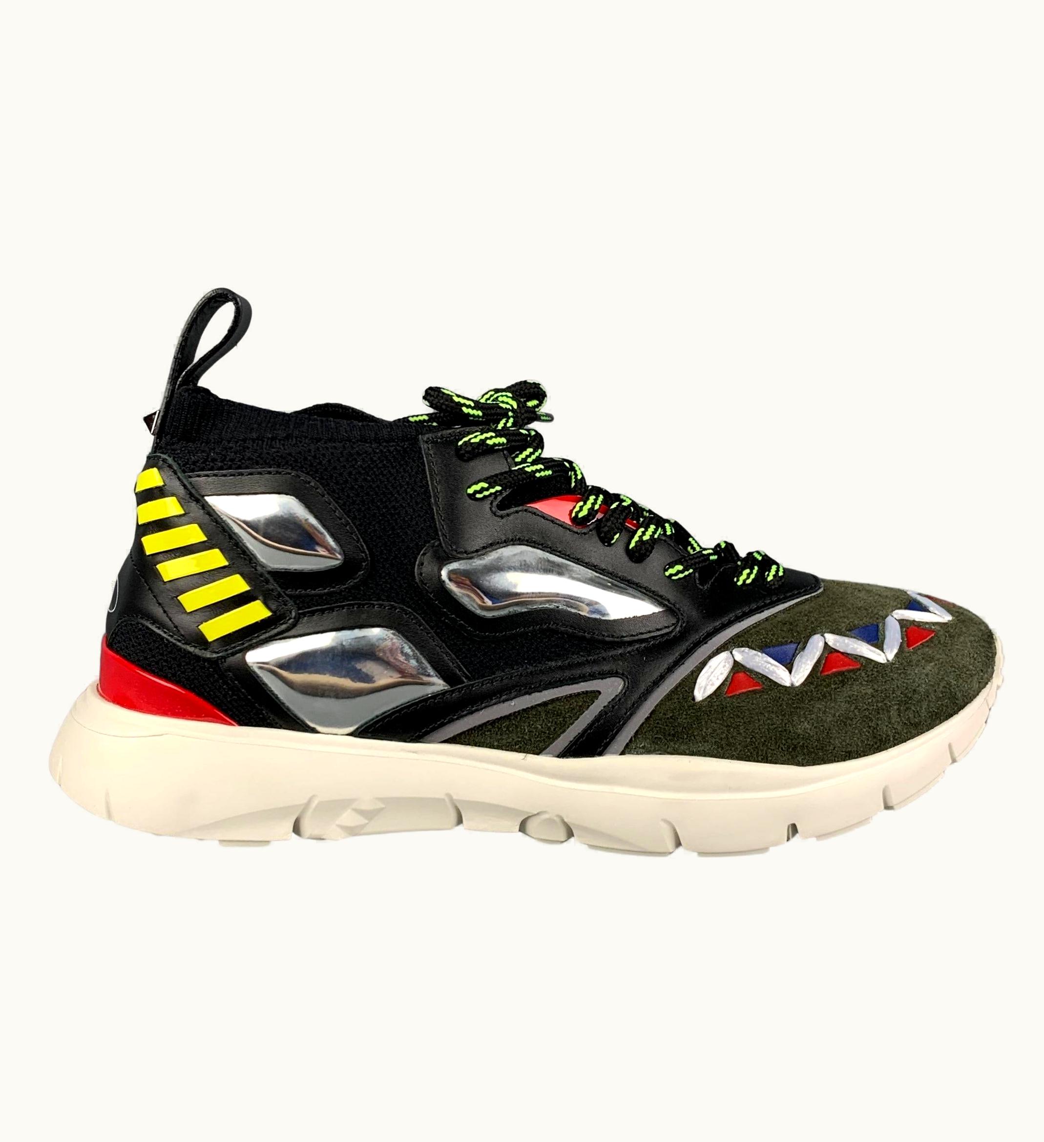 Valentino Valentino .5 Multi-Color Mixed Materials Leather Sneakers
