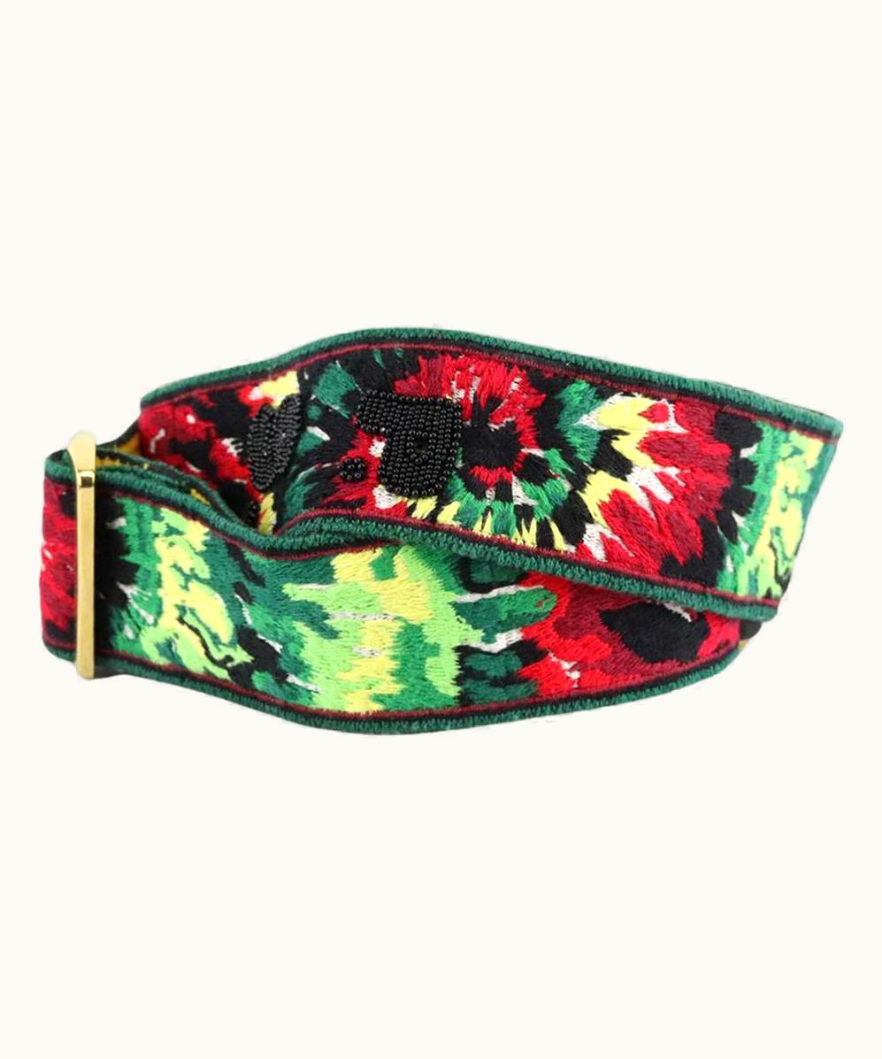 Valentino Valentino Garavani Customised Embroidered Canvas And Leather Bag Strap