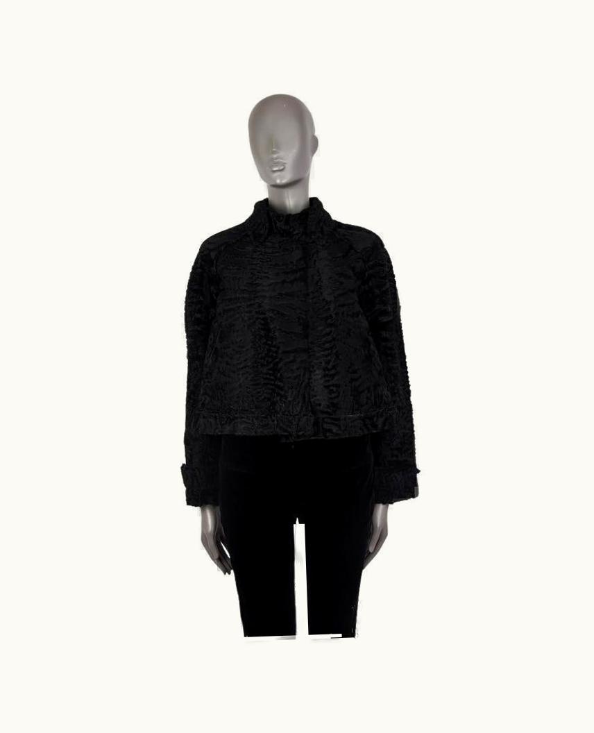 Valentino Valentino Black Persian Lamb Fur Cropped Jacket