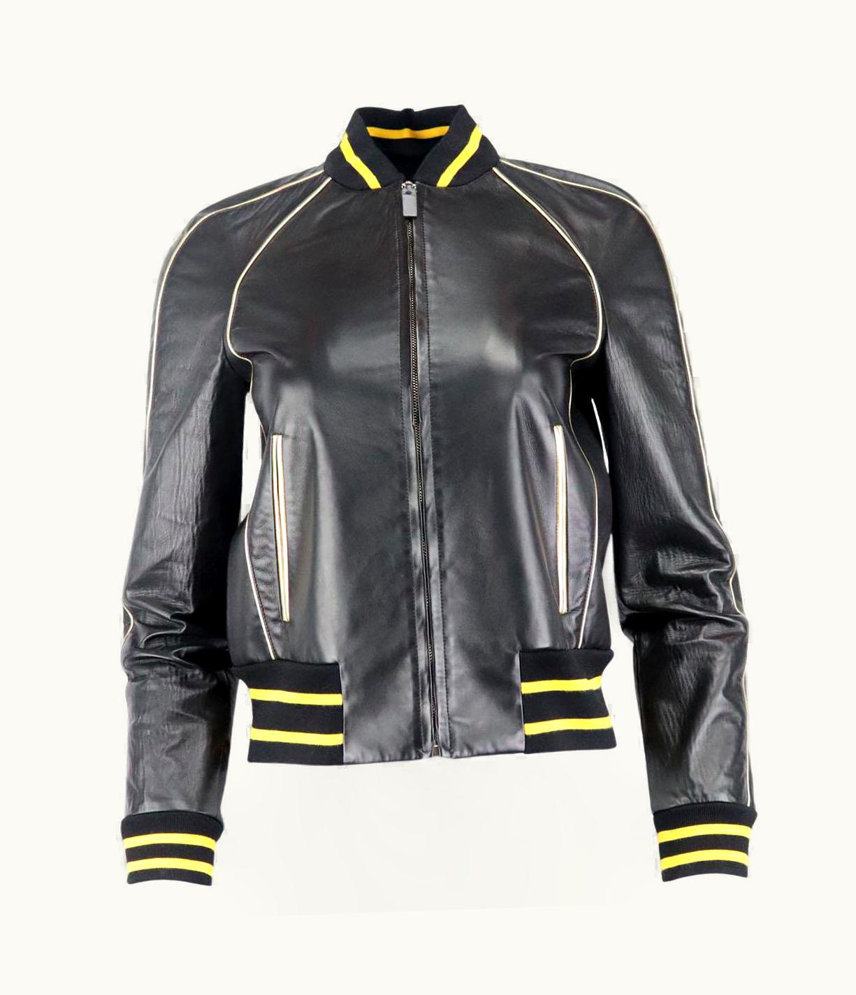 Valentino Valentino Printed Leather Bomber Jacket Uk