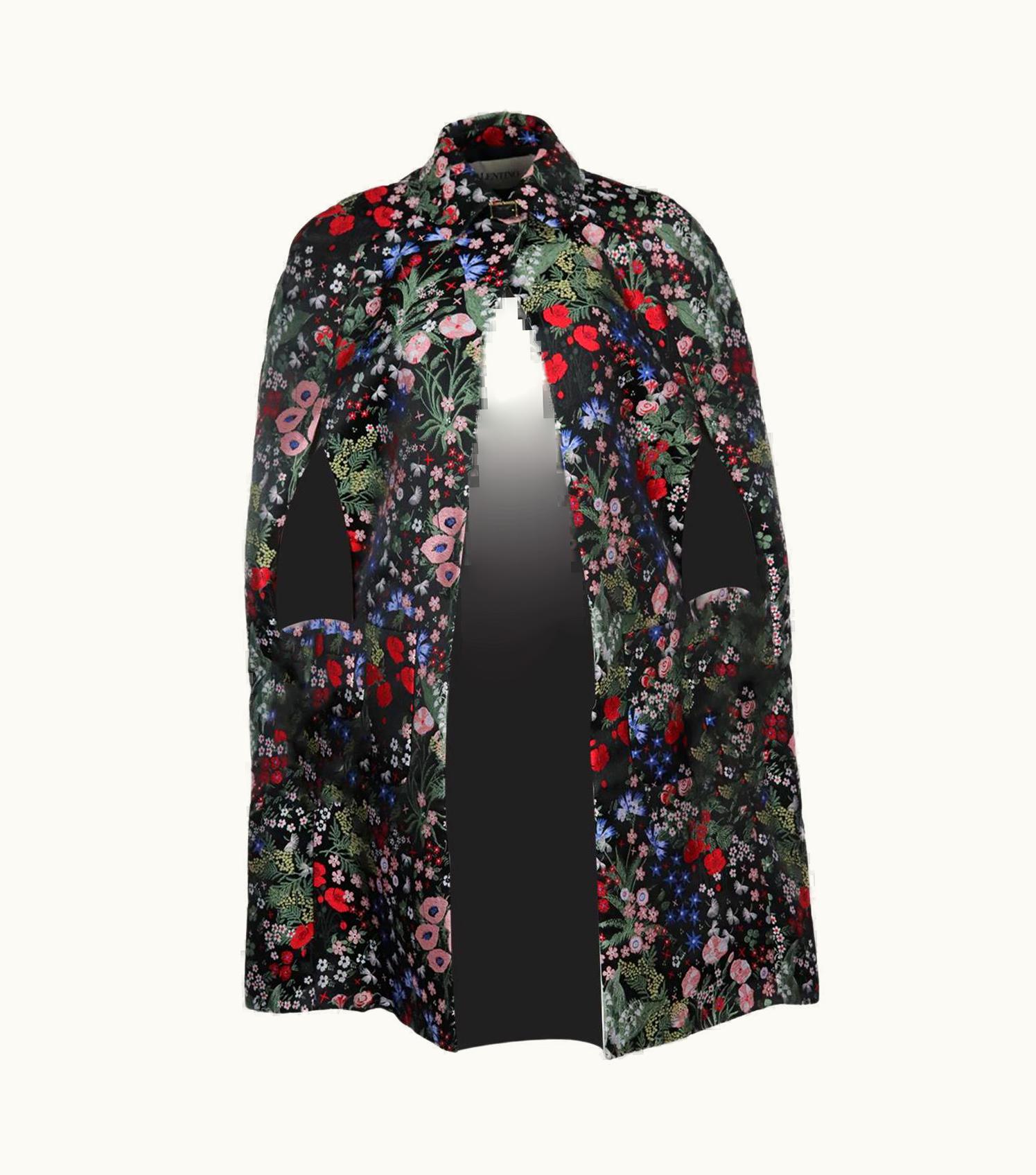 Valentino Valentino Floral Jacquard Silk Satin Cape Uk