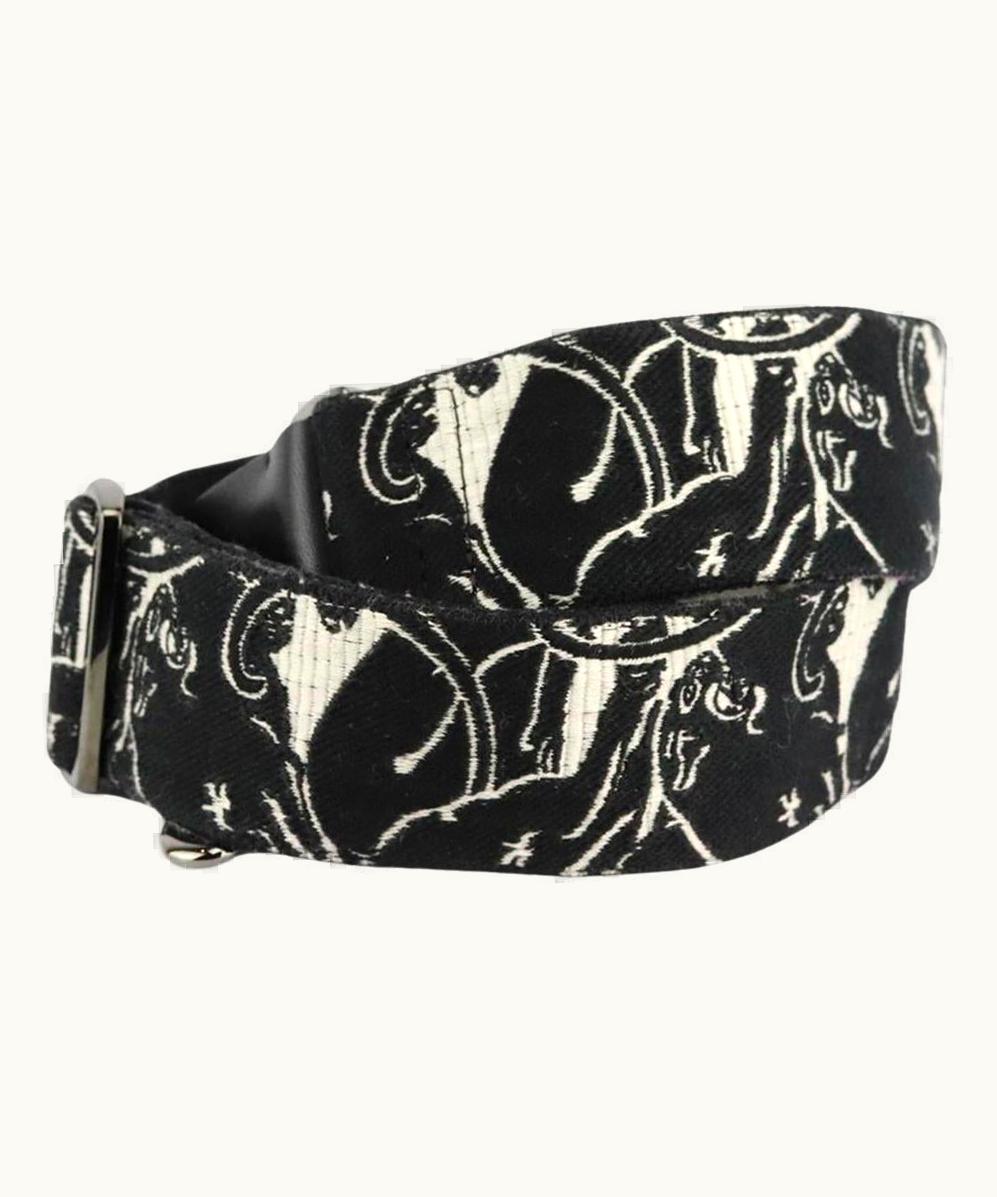 Valentino Valentino Garavani Two Tone Embroidered Canvas And Leather Bag Strap UZ0611382