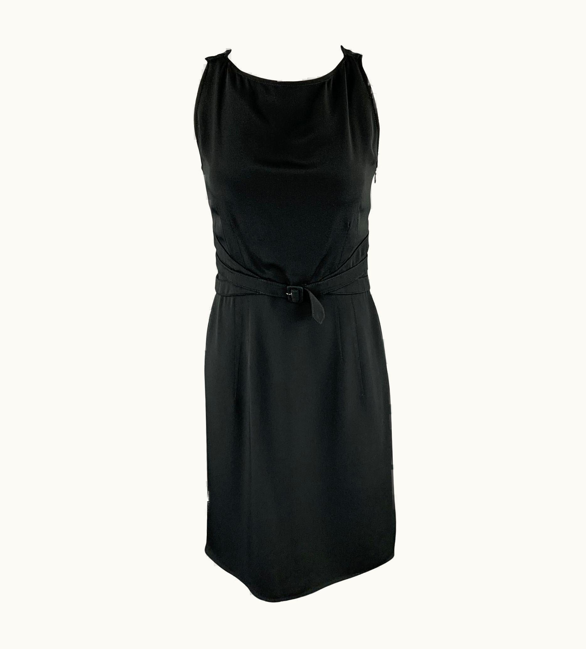 Valentino Valentino Black Acetate S/S Silk Sleeveless Sheath Cocktail Dress