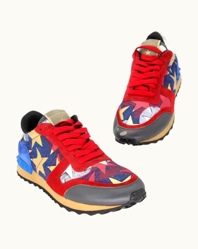 Valentino Valentino American Flag 38 Camo Rockrunner Sneakers Vl-0520n-0187