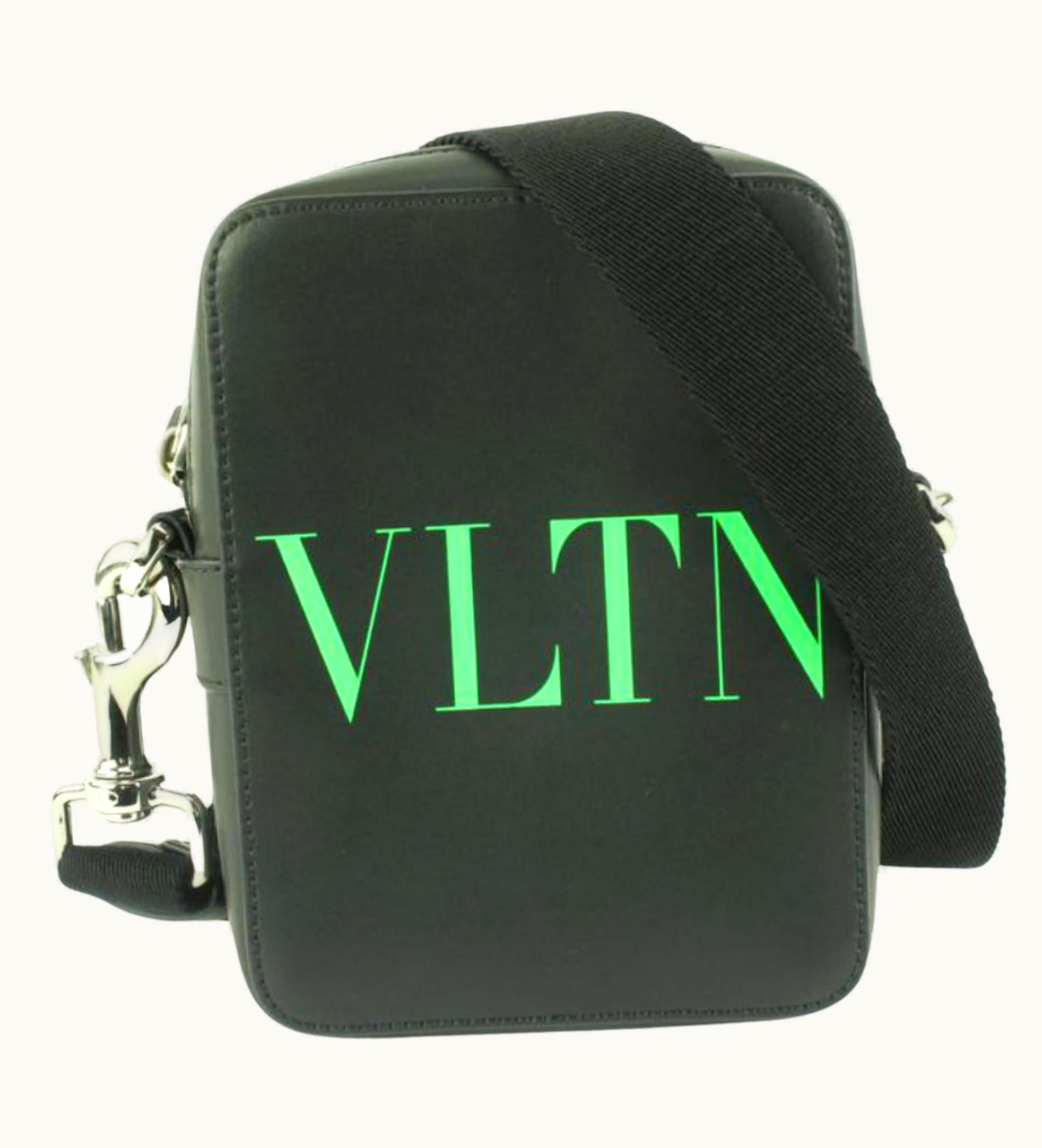 Valentino Valentino Black Green Small Printed Vltn Crossbody Bag 112v34