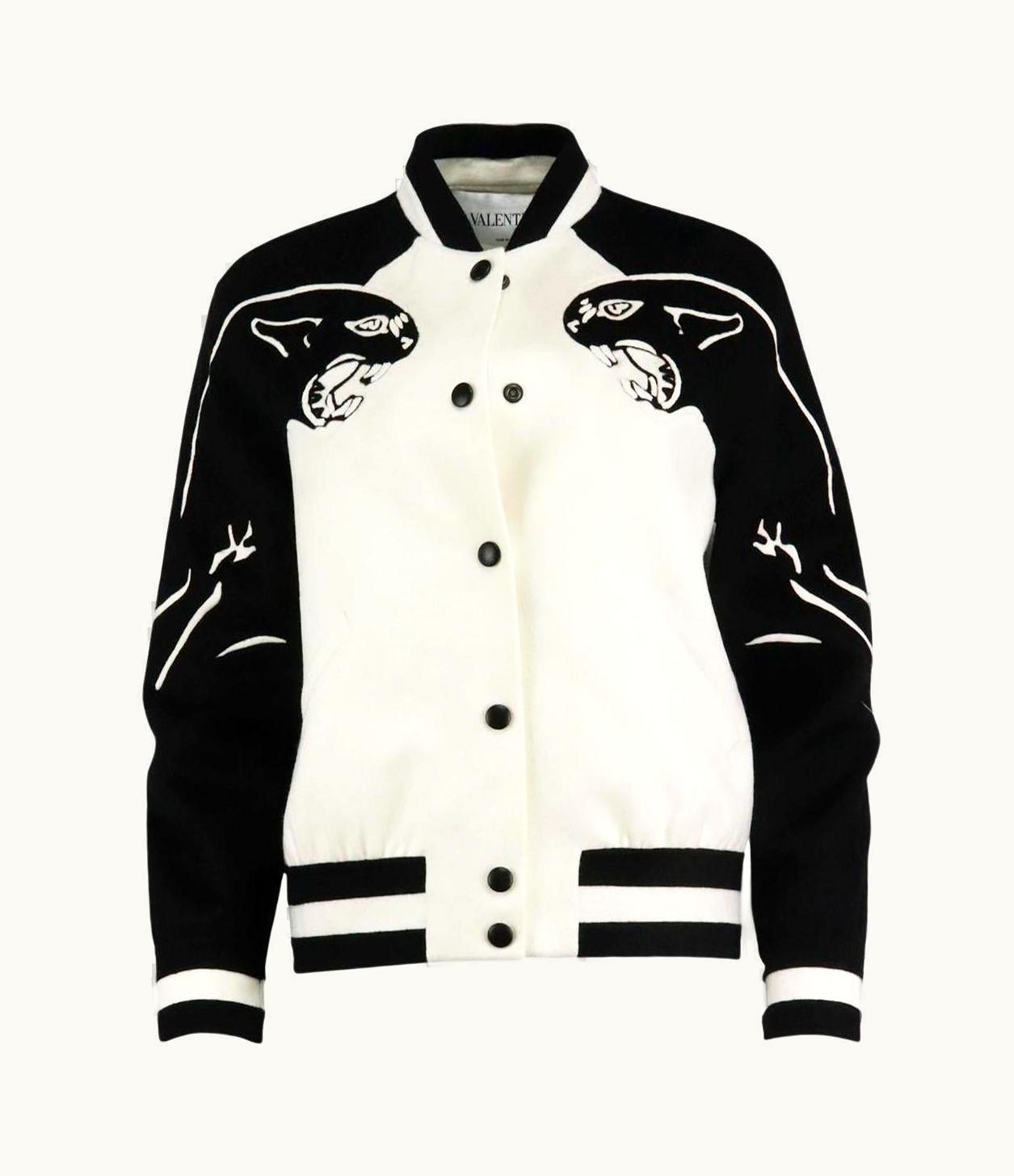 Valentino Valentino Intarsia Wool Blend Bomber Jacket Uk UZ0611445