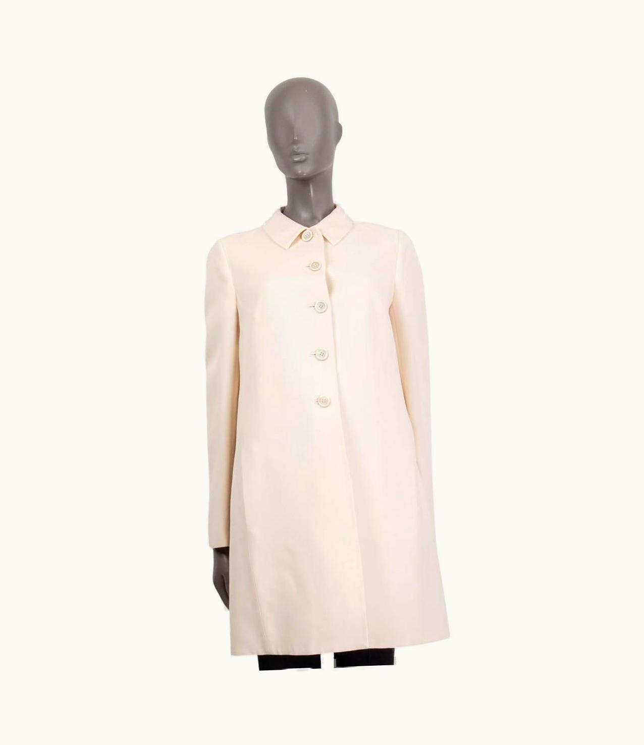 Valentino Valentino Ivory Wool & Silk Split Bakc Coat Jacket