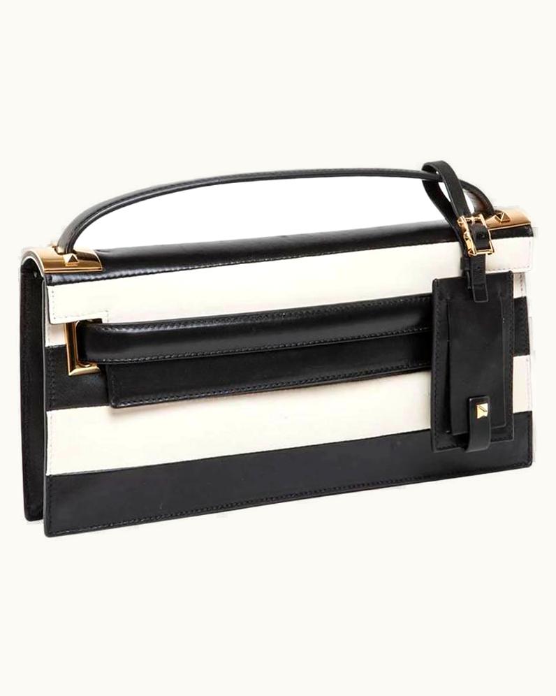 Valentino Valentino Model 'My Rockstud' Bag In Black And Beige Bicolour Leather