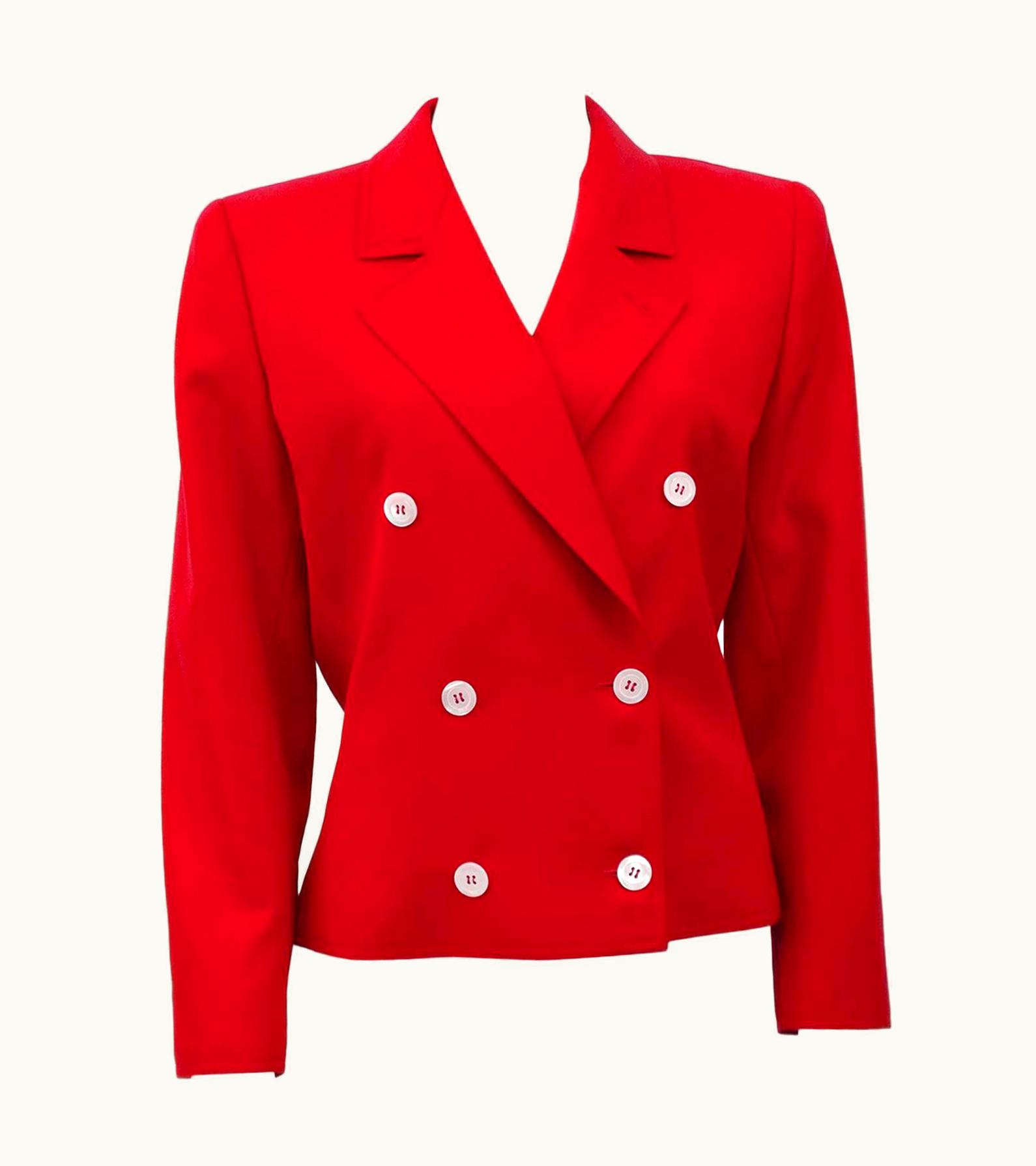 Valentino 1980s Valentino Miss V Red Tie Back Jacket
