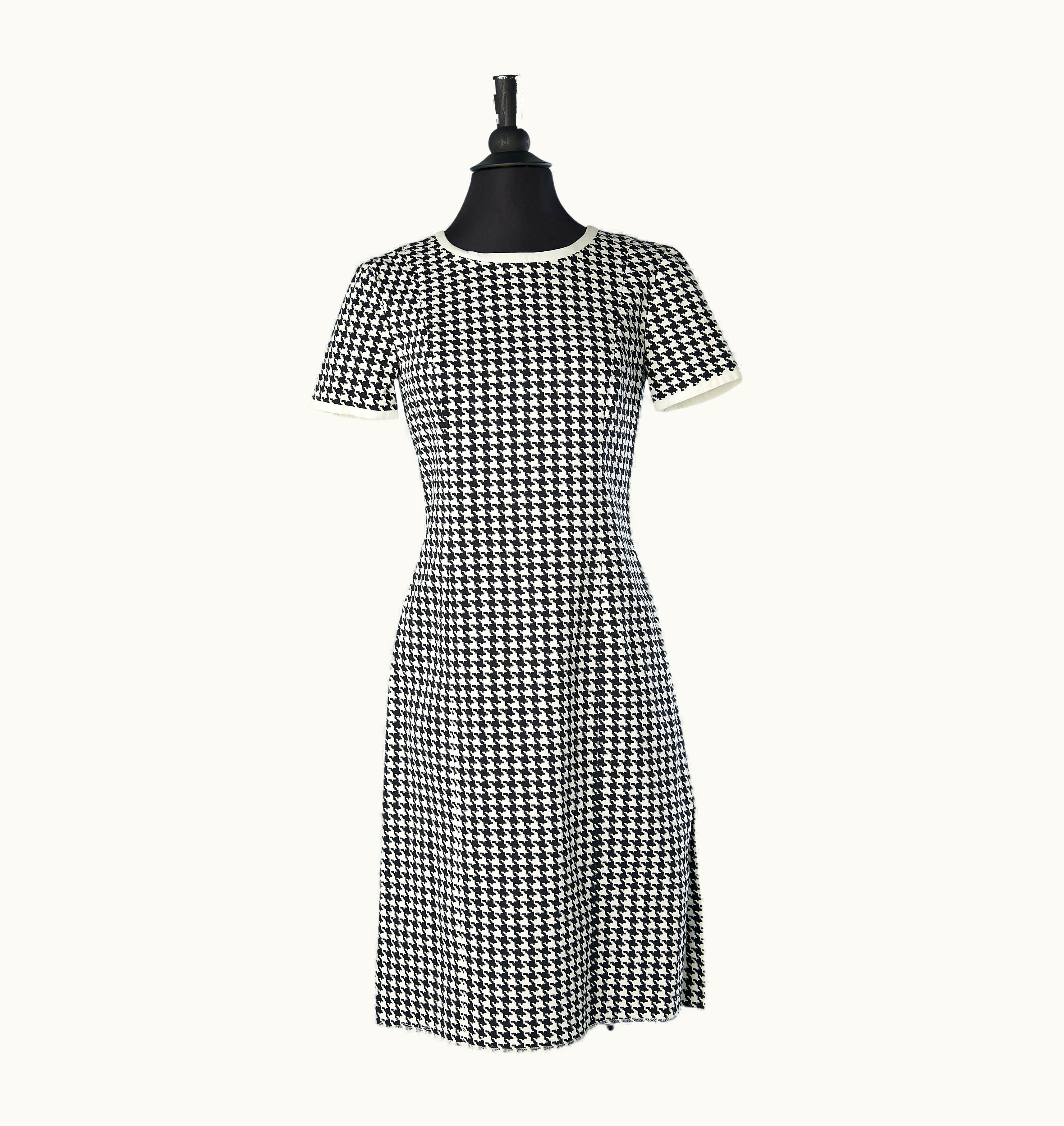 Valentino Black & White Houndstooth Pattern Dress Oliver By Valentino