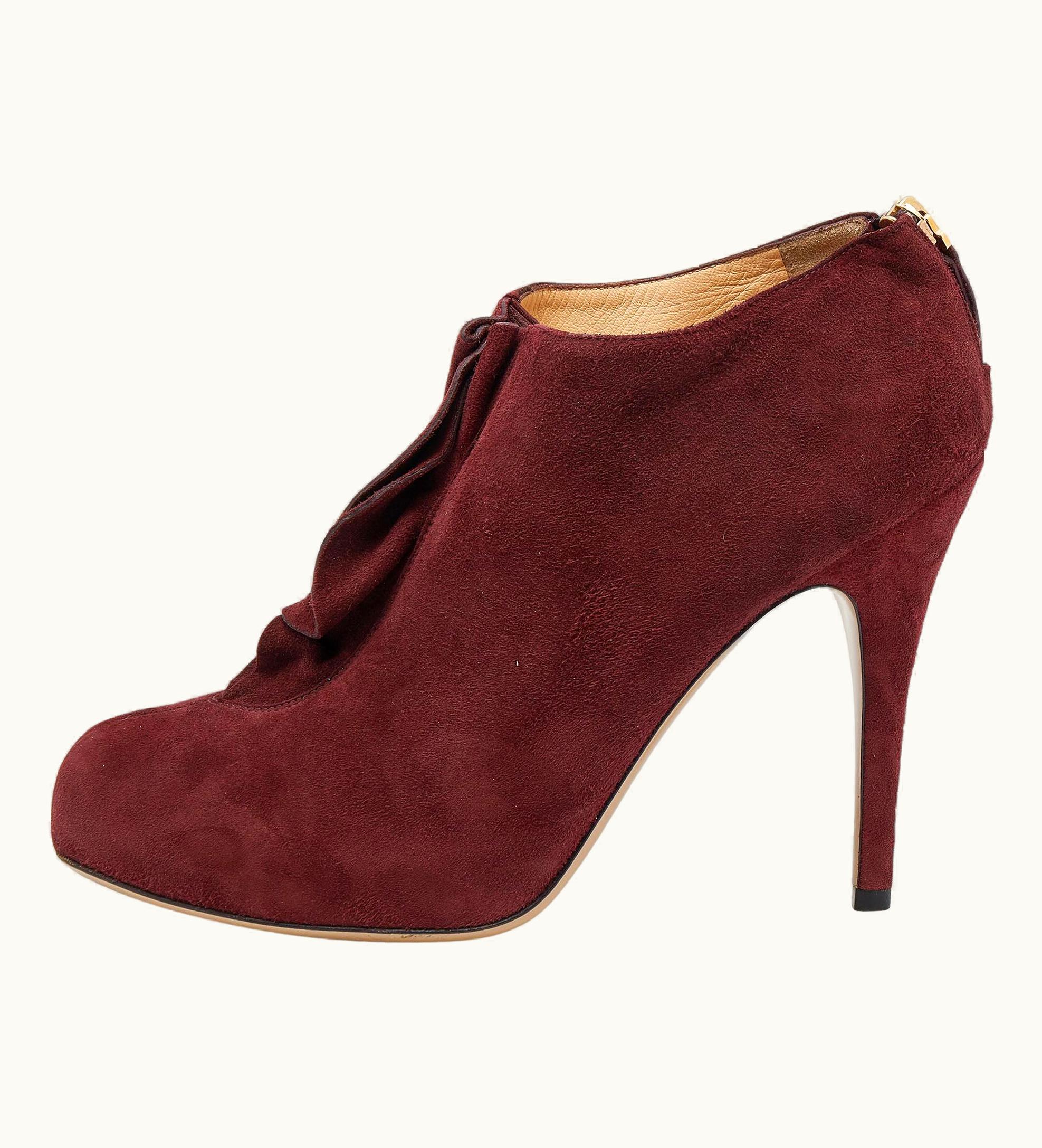 Valentino Valentino Red Suede Ankle Booties
