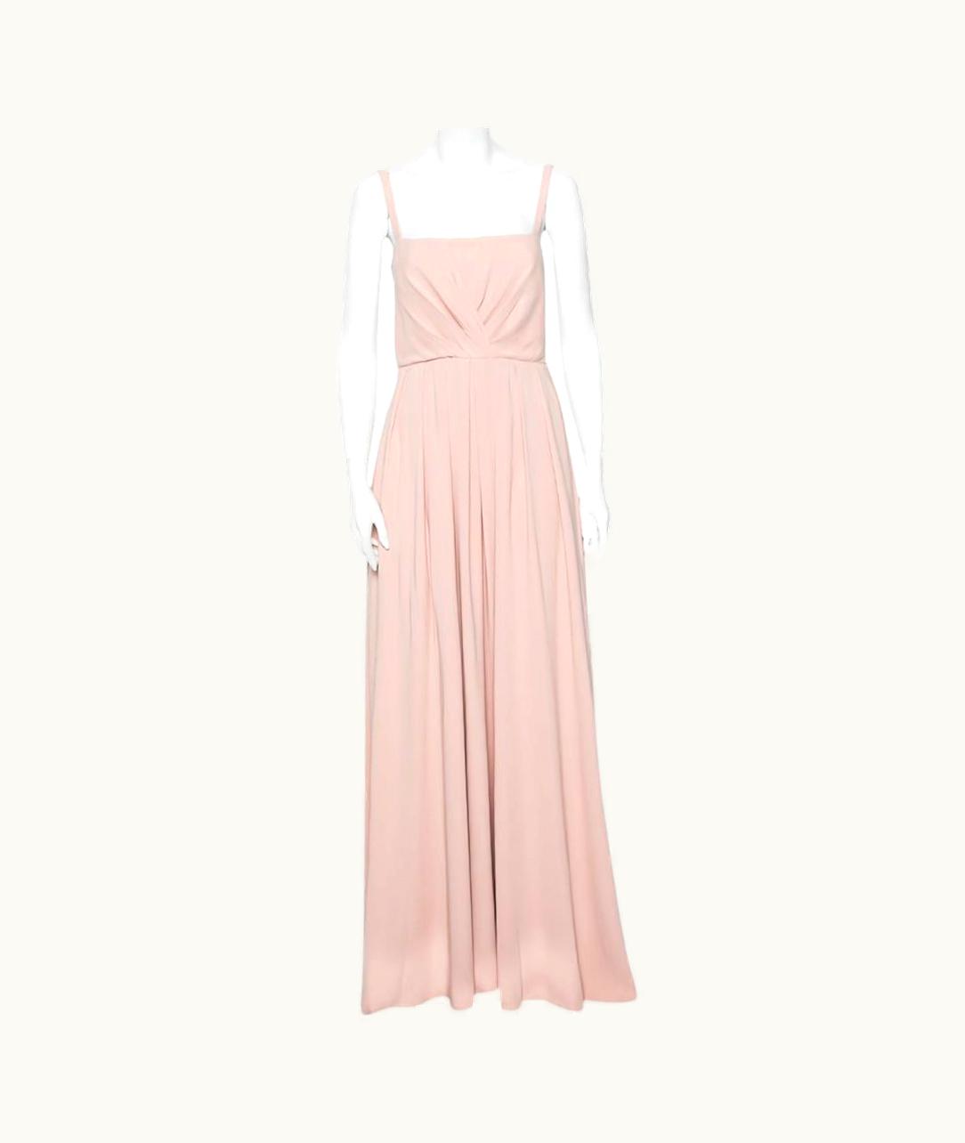 Valentino Valentino Beige Silk Pleated Sleeveless Maxi Dress UZ0611572