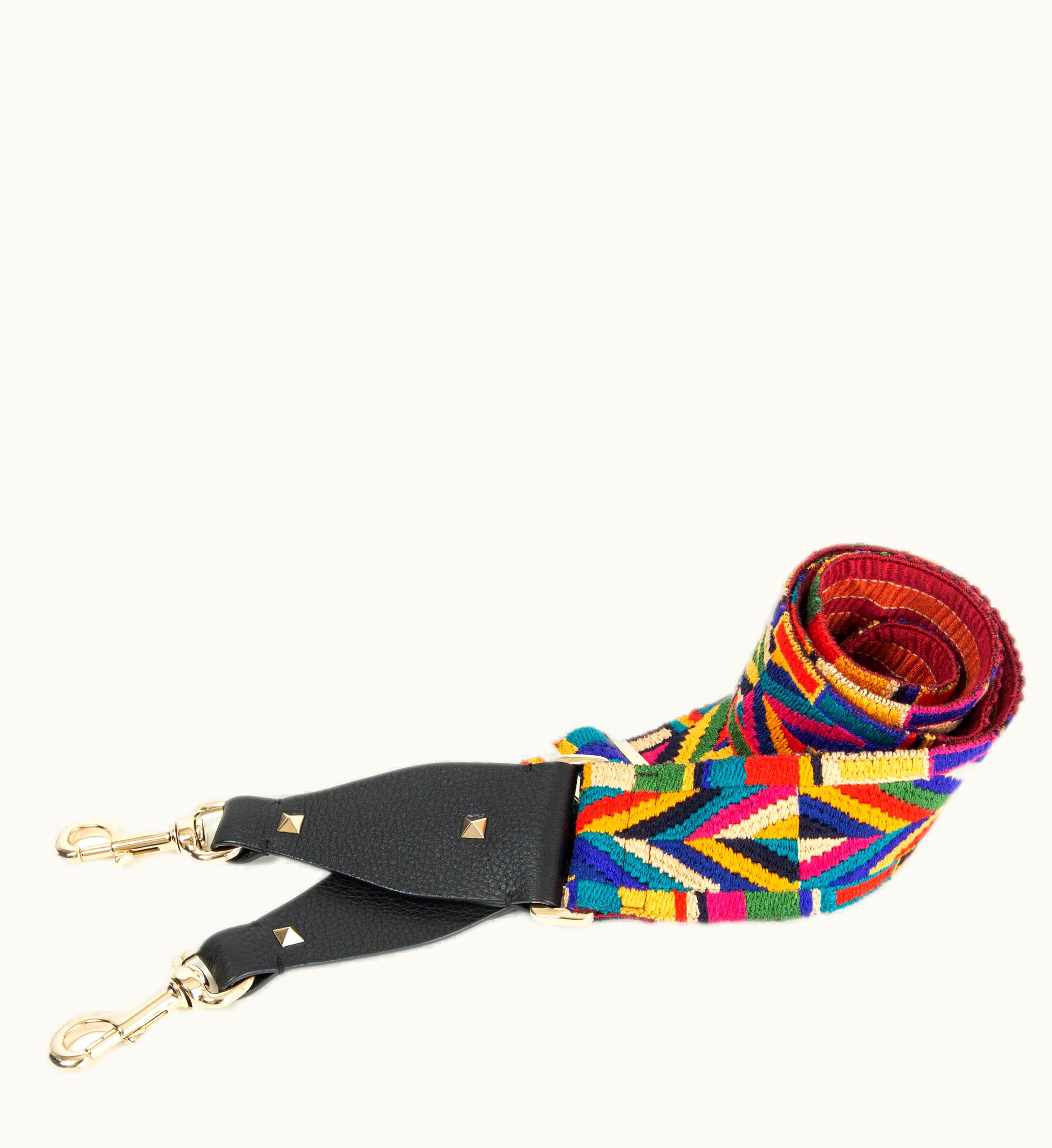 Valentino Valentino Multicolor Rockstud Native Couture 1975 Guitar Bag Strap