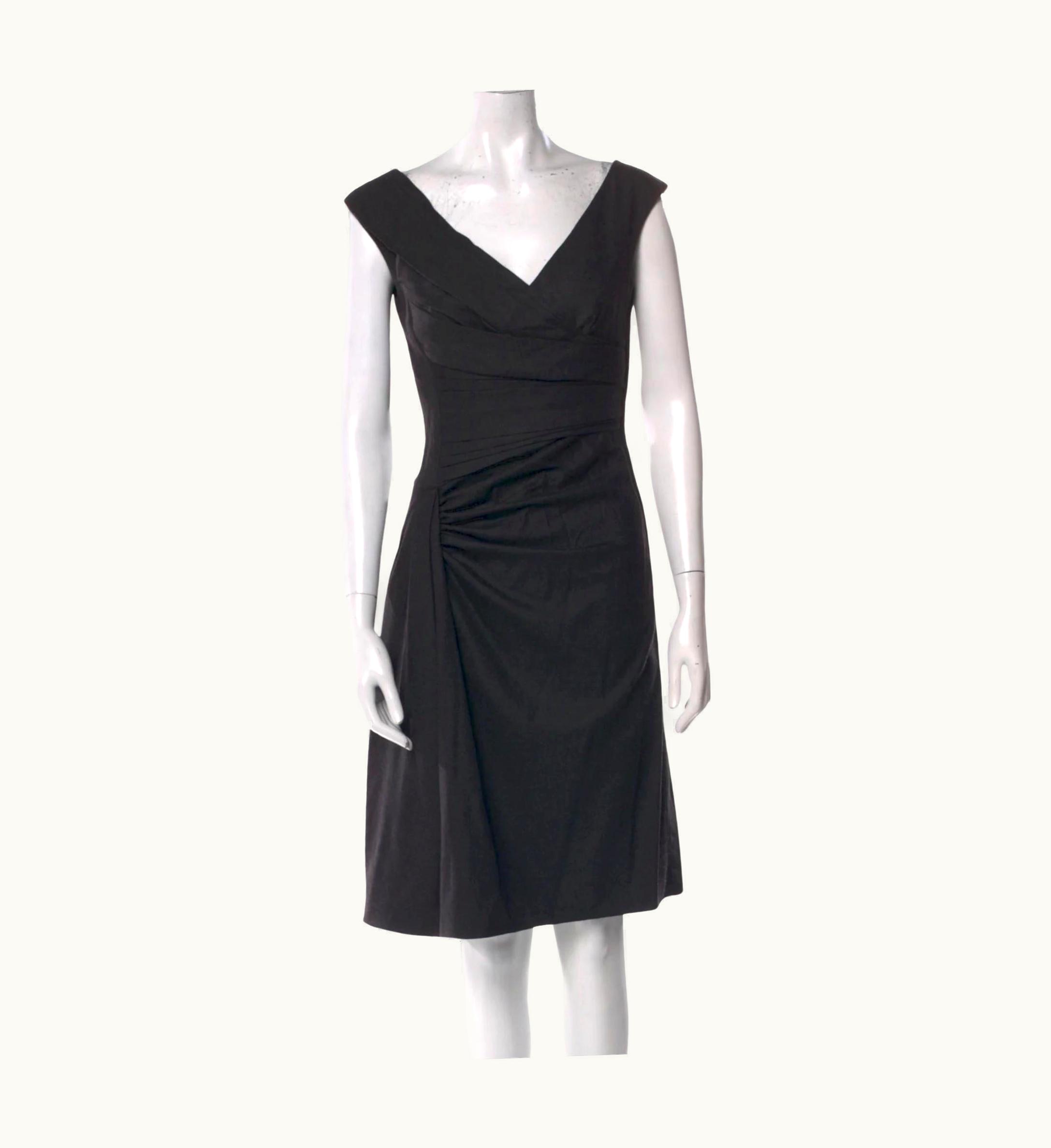 Valentino Valentino Virgin Wool Black Knee-Length Dress (Size: )