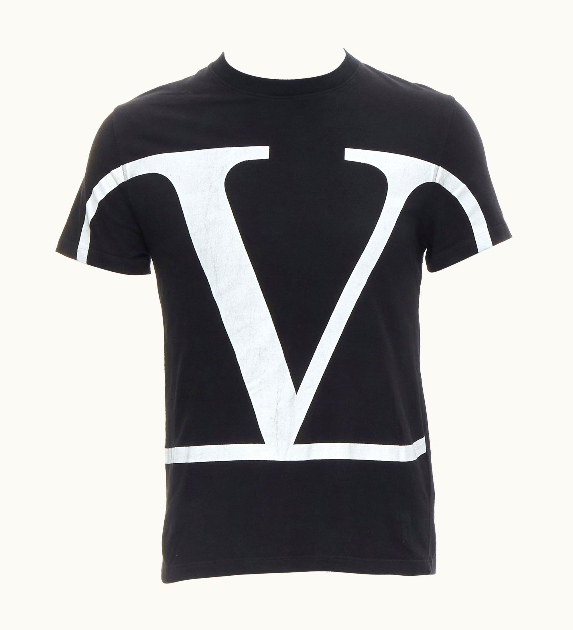 Valentino Valentino V Logo Graphic Print Black White Short Sleeve Tshirt