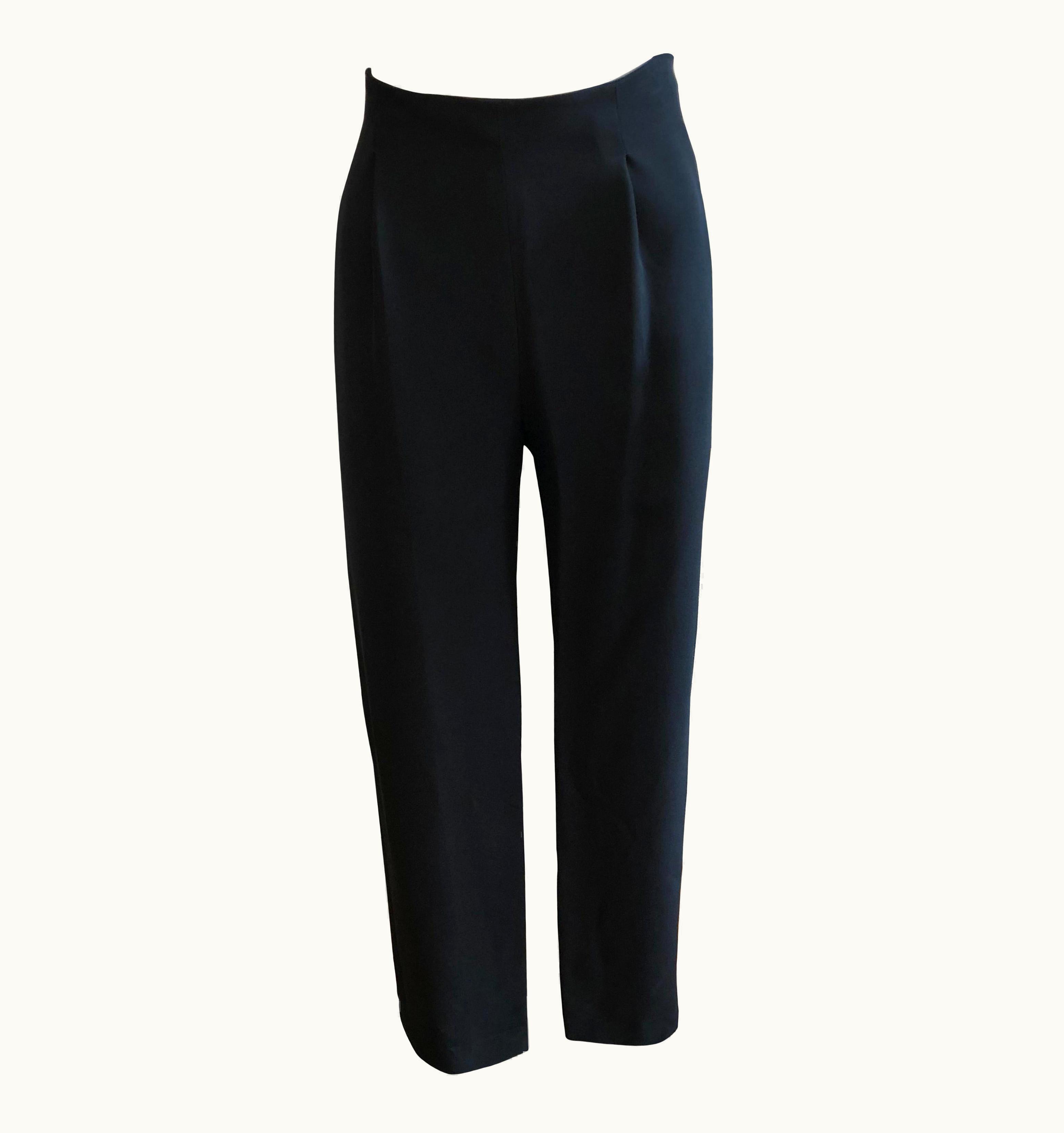 Valentino Early 1990s Valentino High Waisted Black Wool Pants ()