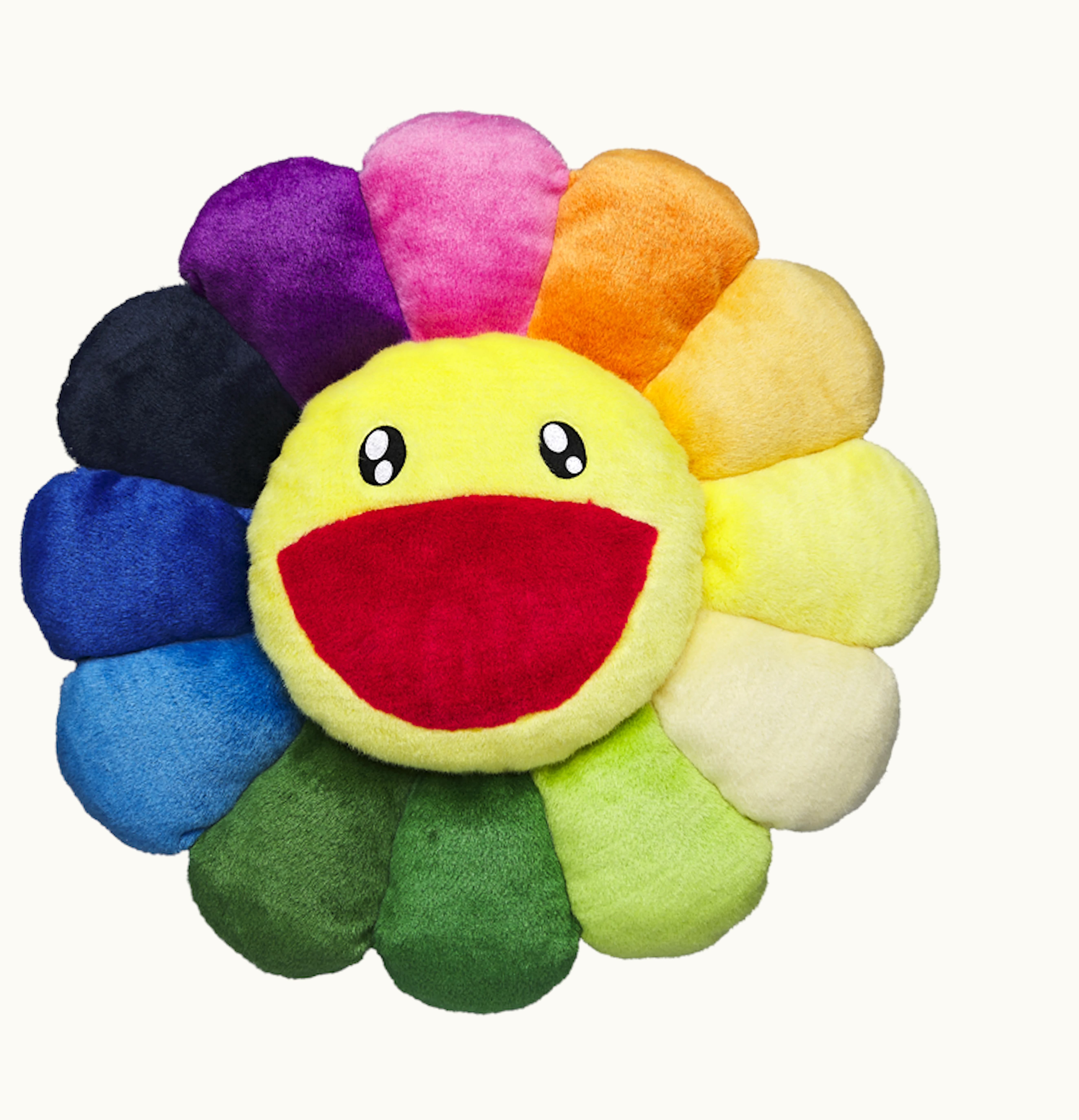 Takashi Murakami Takashi Murakami Kaikai Kiki Flower Black Eyes 60 CM Cushion Rainbow