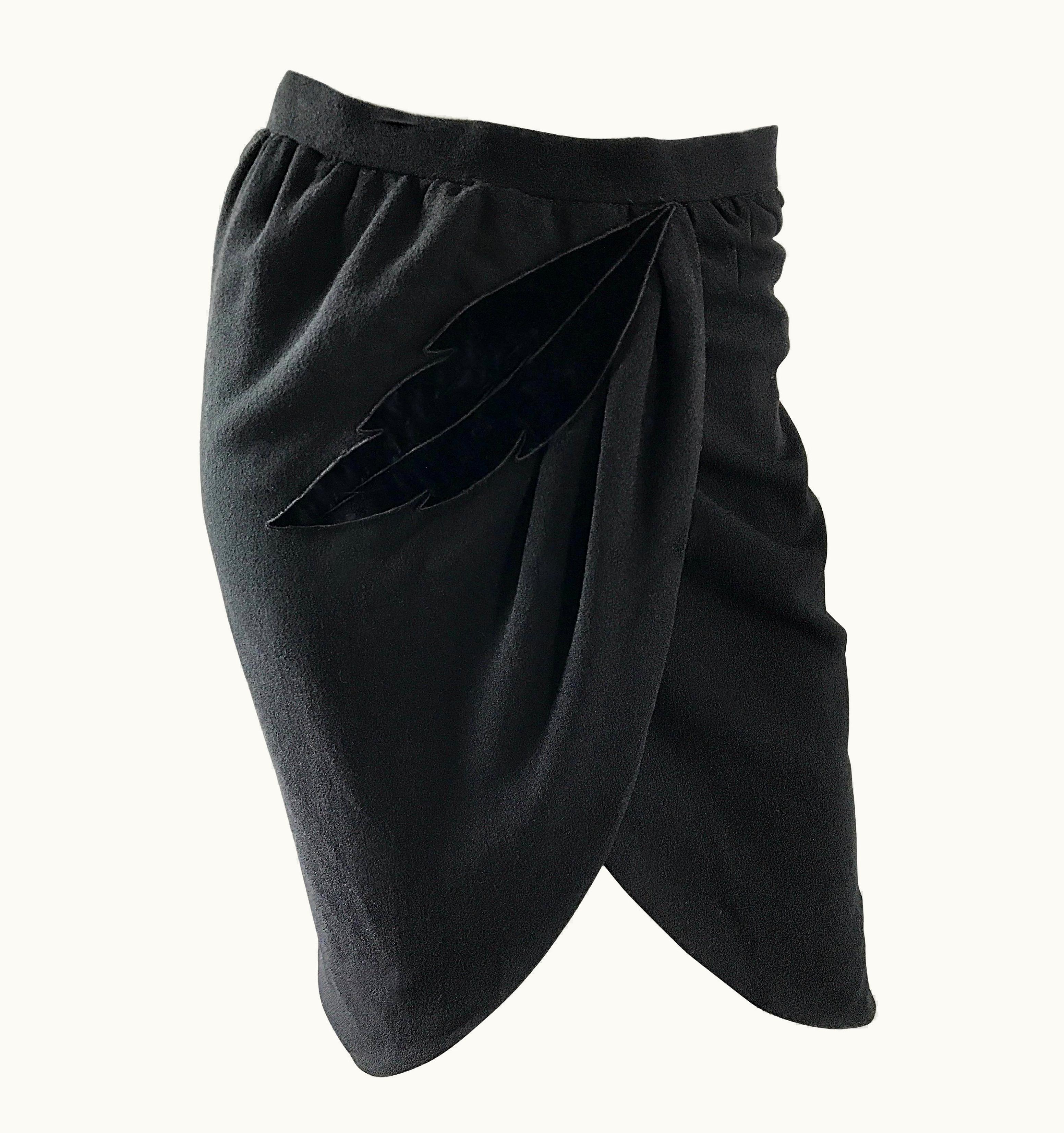 Valentino Vintage Valentino Black Wool + Velvet