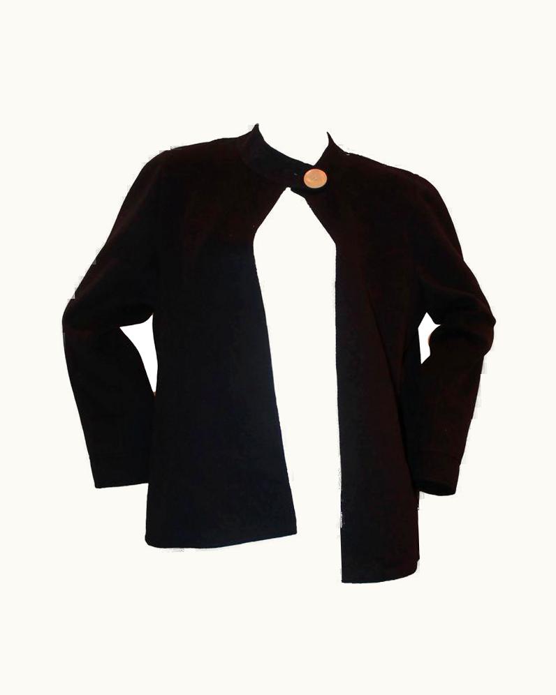 Valentino Valentino 1990' Navy Cashmere Jacket With Mother Of Pearl Button