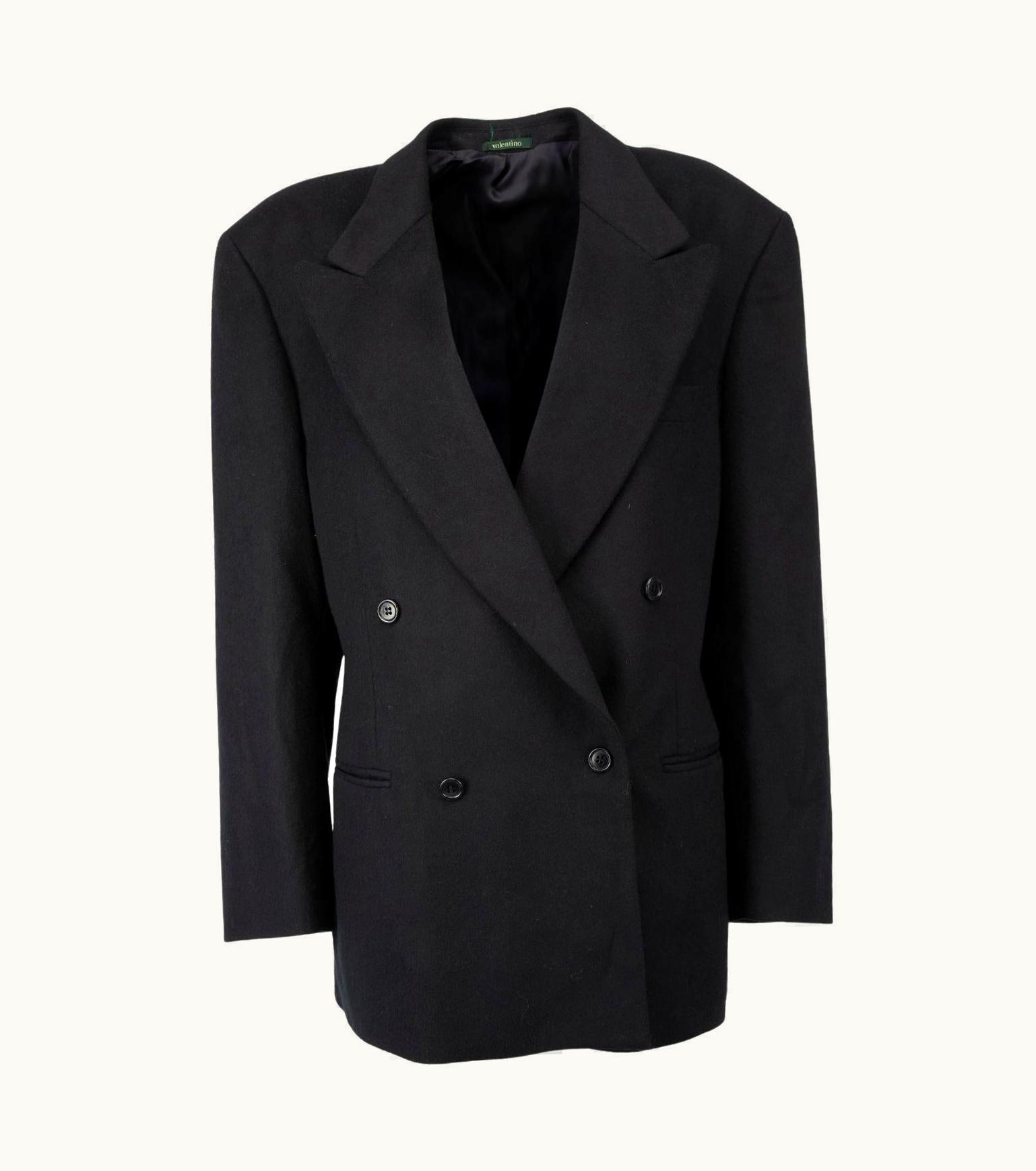 Valentino Valentino Garavani Women' Black Wool And Cashmere Blend Blazer Coat