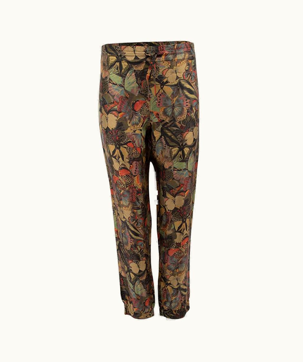 Valentino Valentino Garavani Women' Drawstring Butterfly Print Silk Trousers