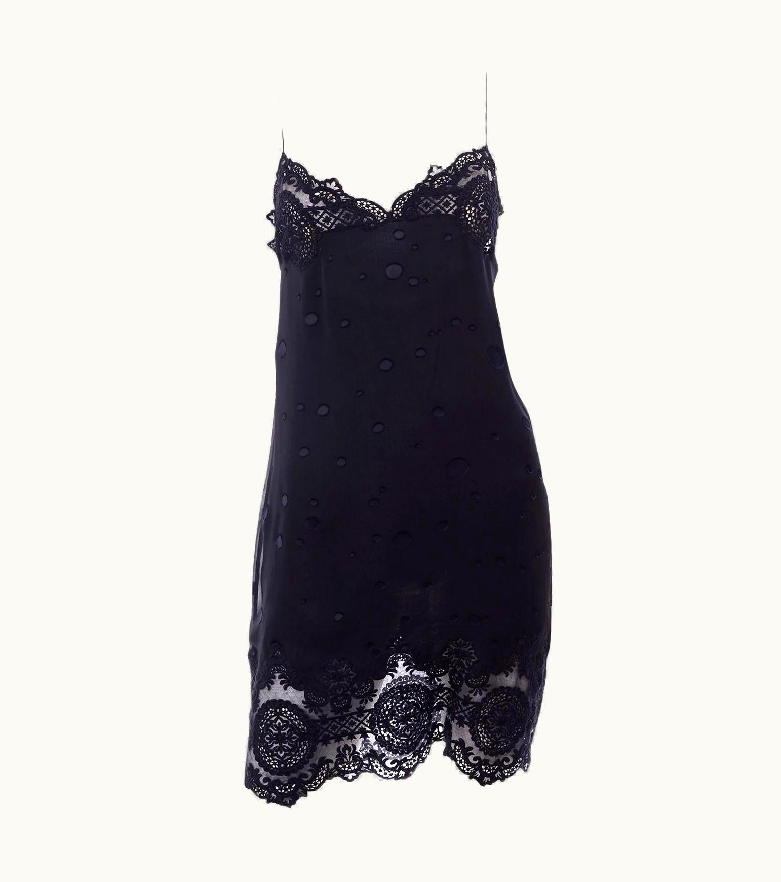 Valentino Vintage Valentino 1997 Spring Summer Runway Silk & Lace Slip Dress