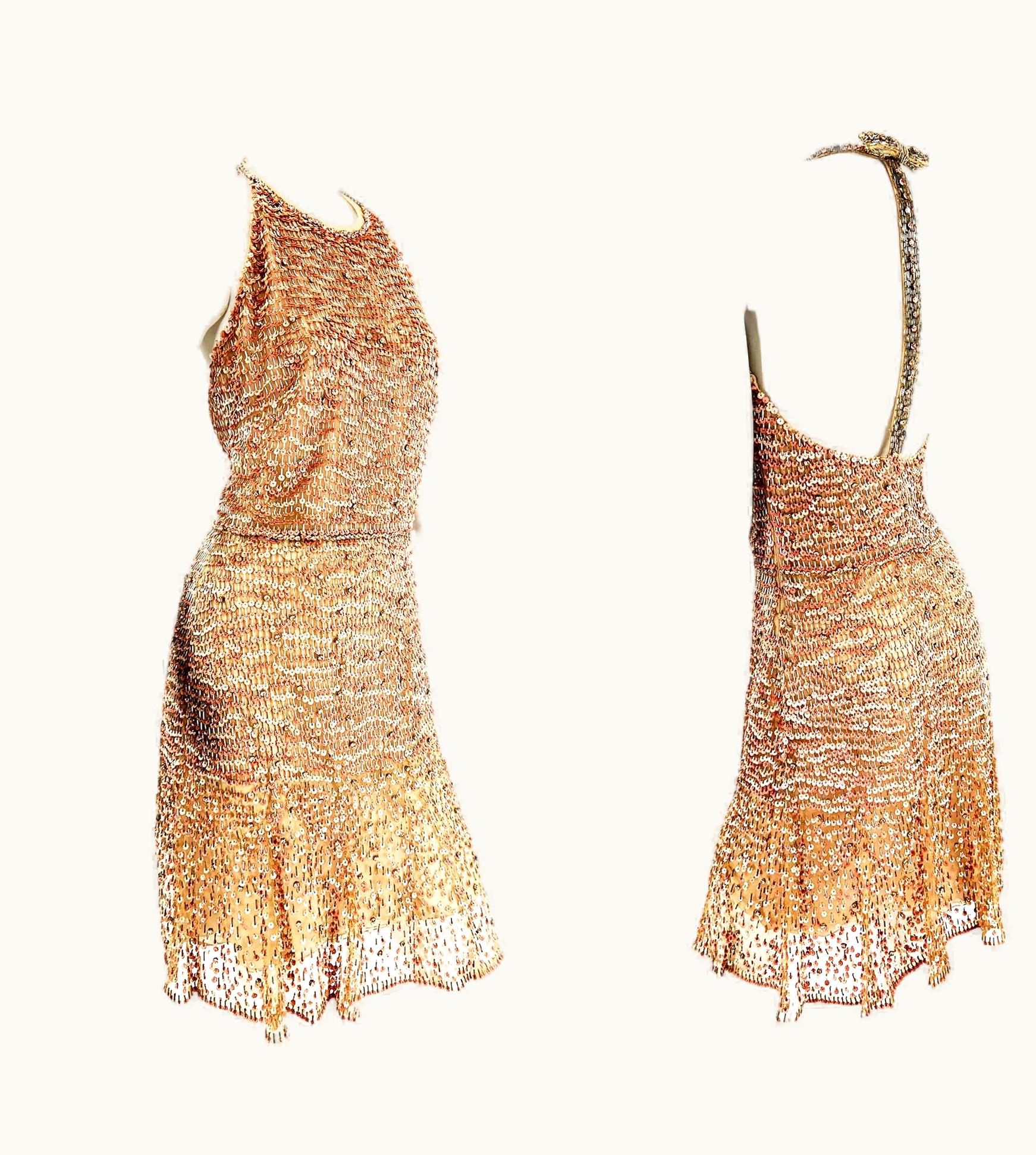 Valentino Nwt Vintage Valentino Fully Beaded Blush Pink Open Back Cocktail Dress It