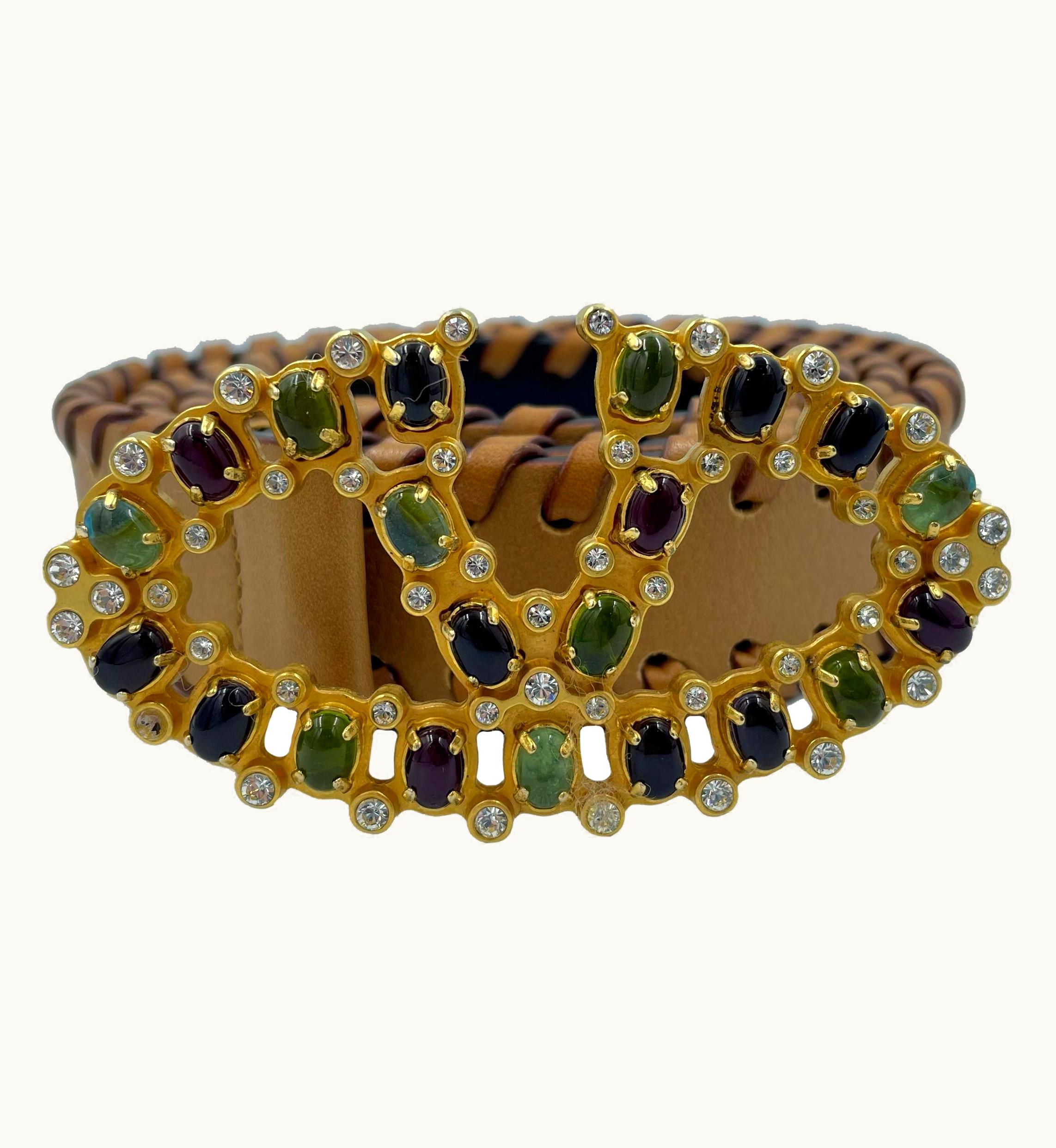 Valentino Vintage Valentino Garavani V-buckle Leather Belt, 2000s