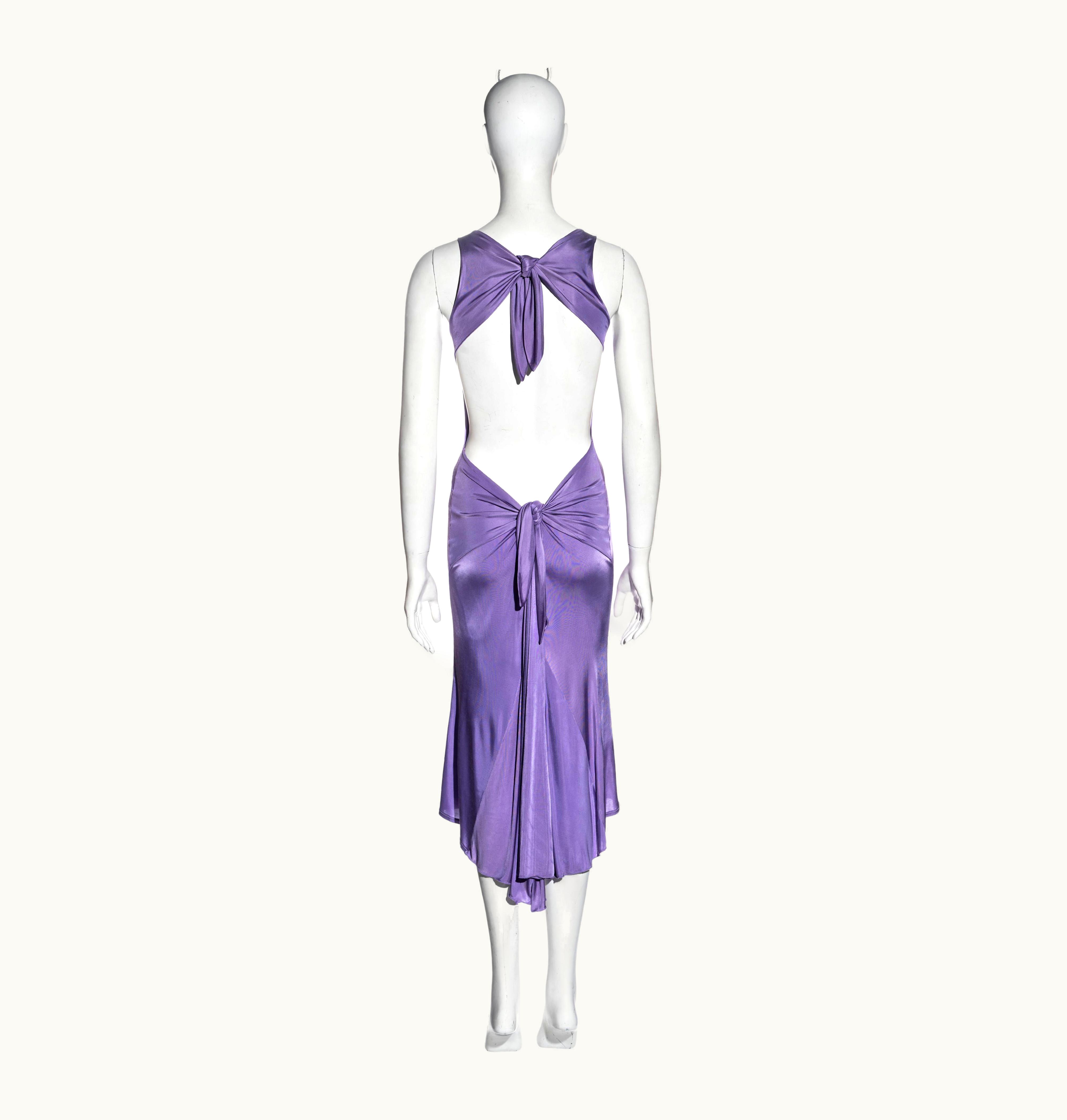 Valentino Valentino Purple Viscose Open Back Dress With Ties, C 2000