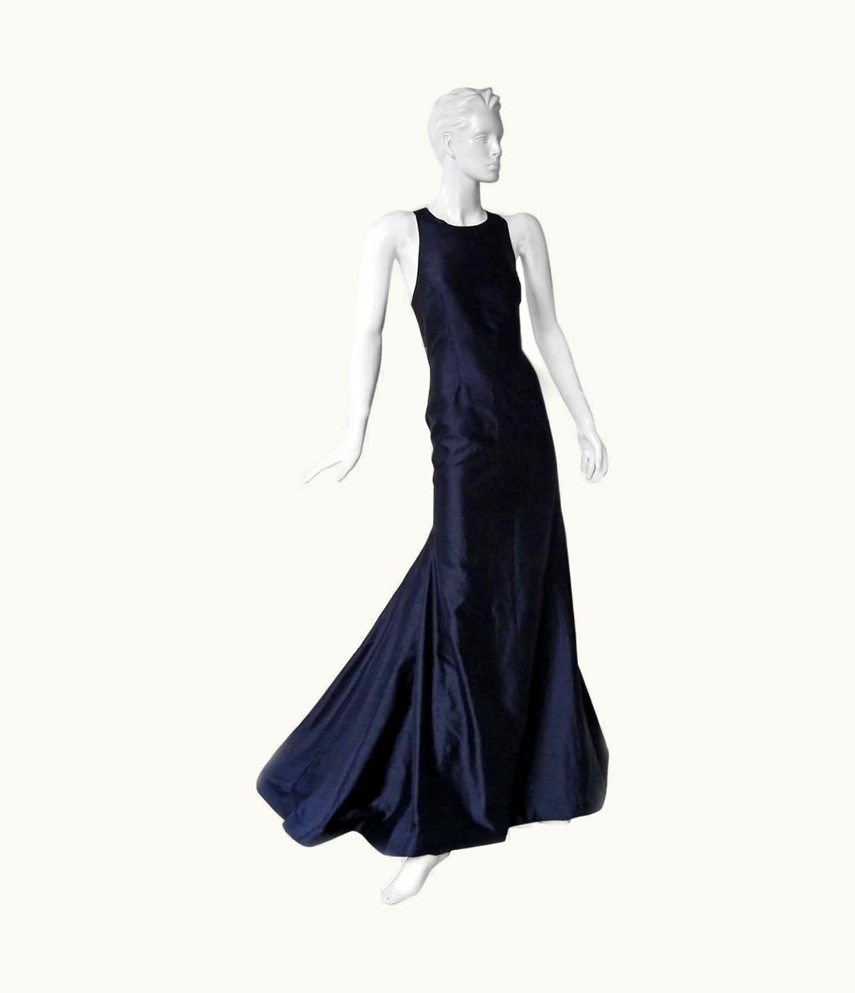 Valentino Valentino Black Bondage Runway Finale Gown With Jeweled Buckles And Train