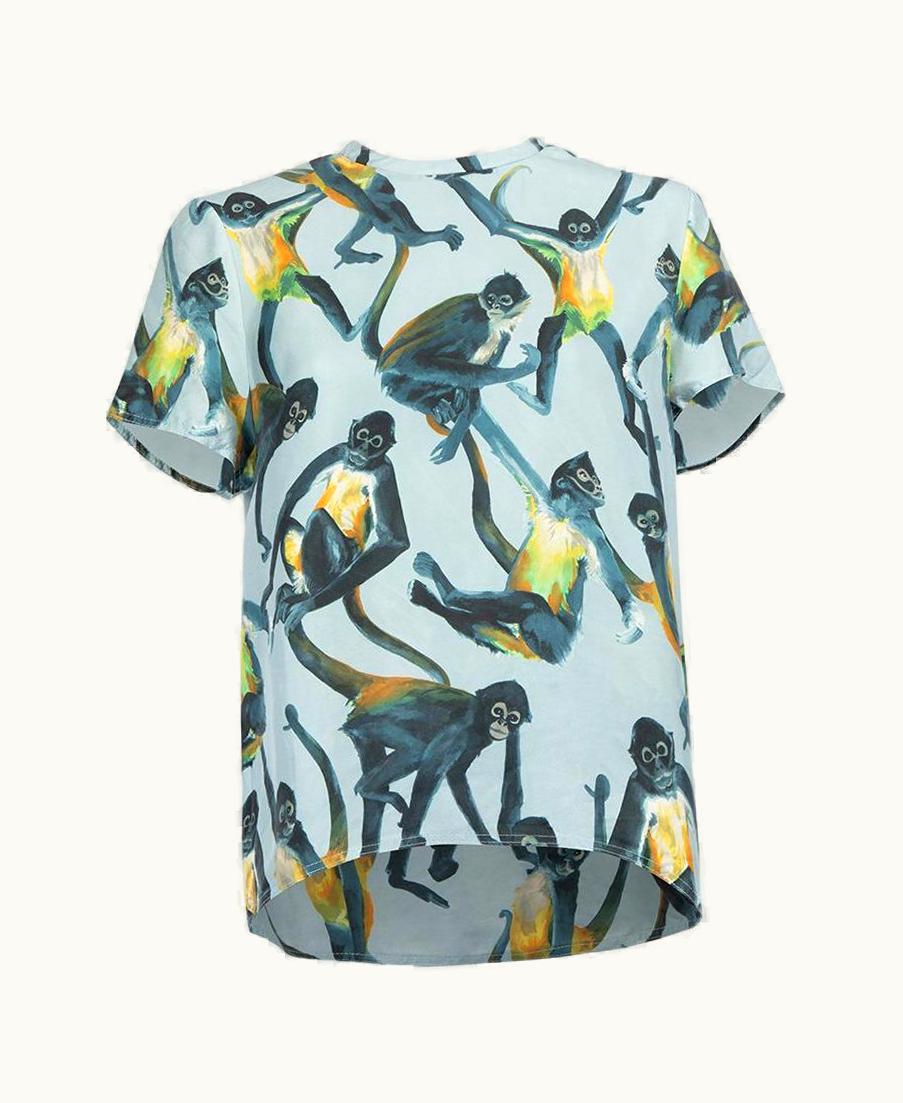 Valentino Valentino Garavani Women' Printed Silk Short Sleeve Top