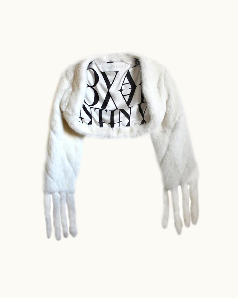 Valentino Valentino Ivory Mink Fur Shrug - Runway Fall 2004