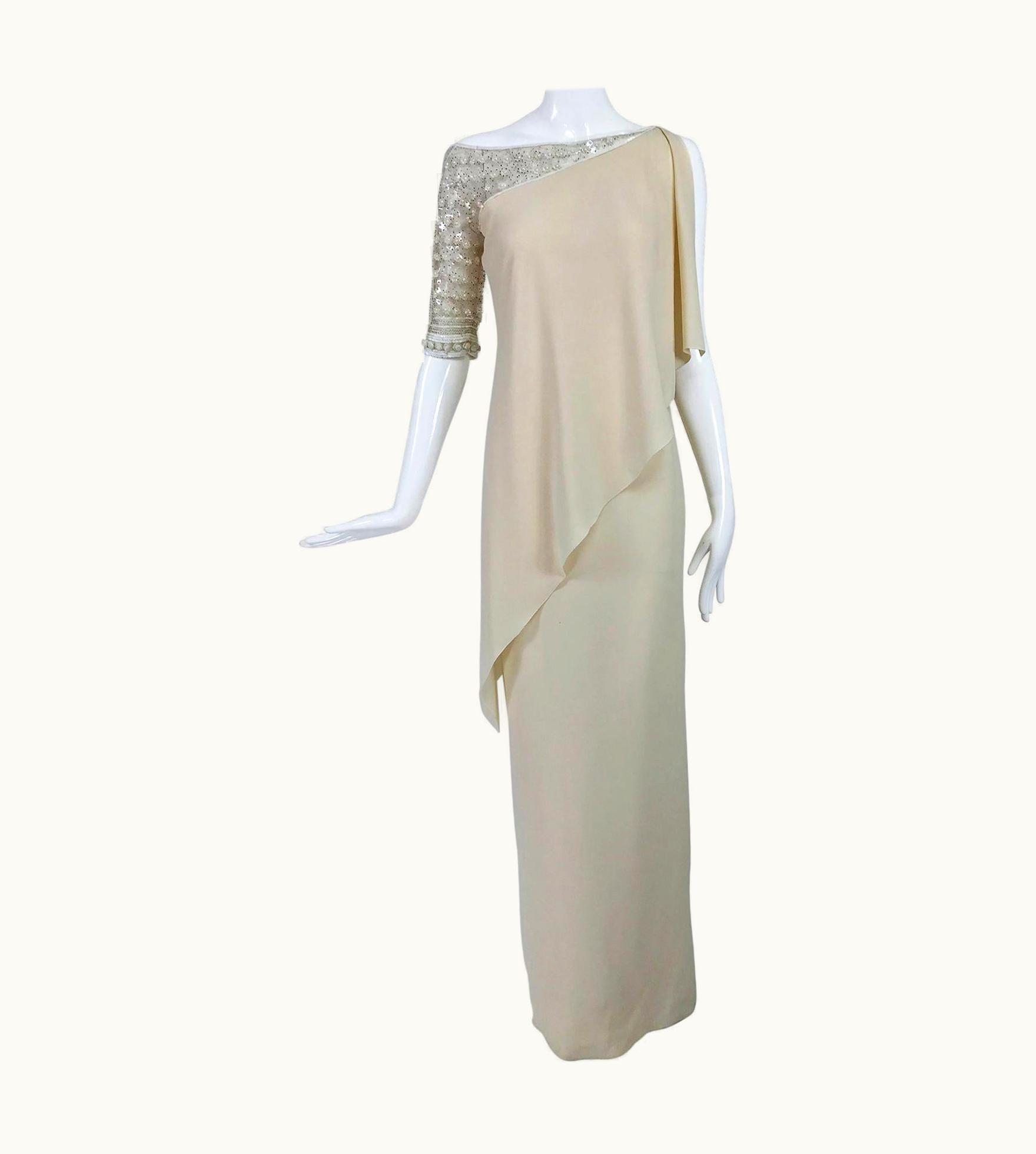 Valentino Beaded Chiffon Gown Worn By Marie-Chantal Miller At Valentino' 45th