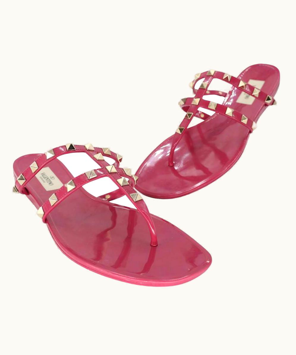Valentino Garavani Rockstud Studded 39 Gladiator Thong Sandals Vl-s0529p-0006