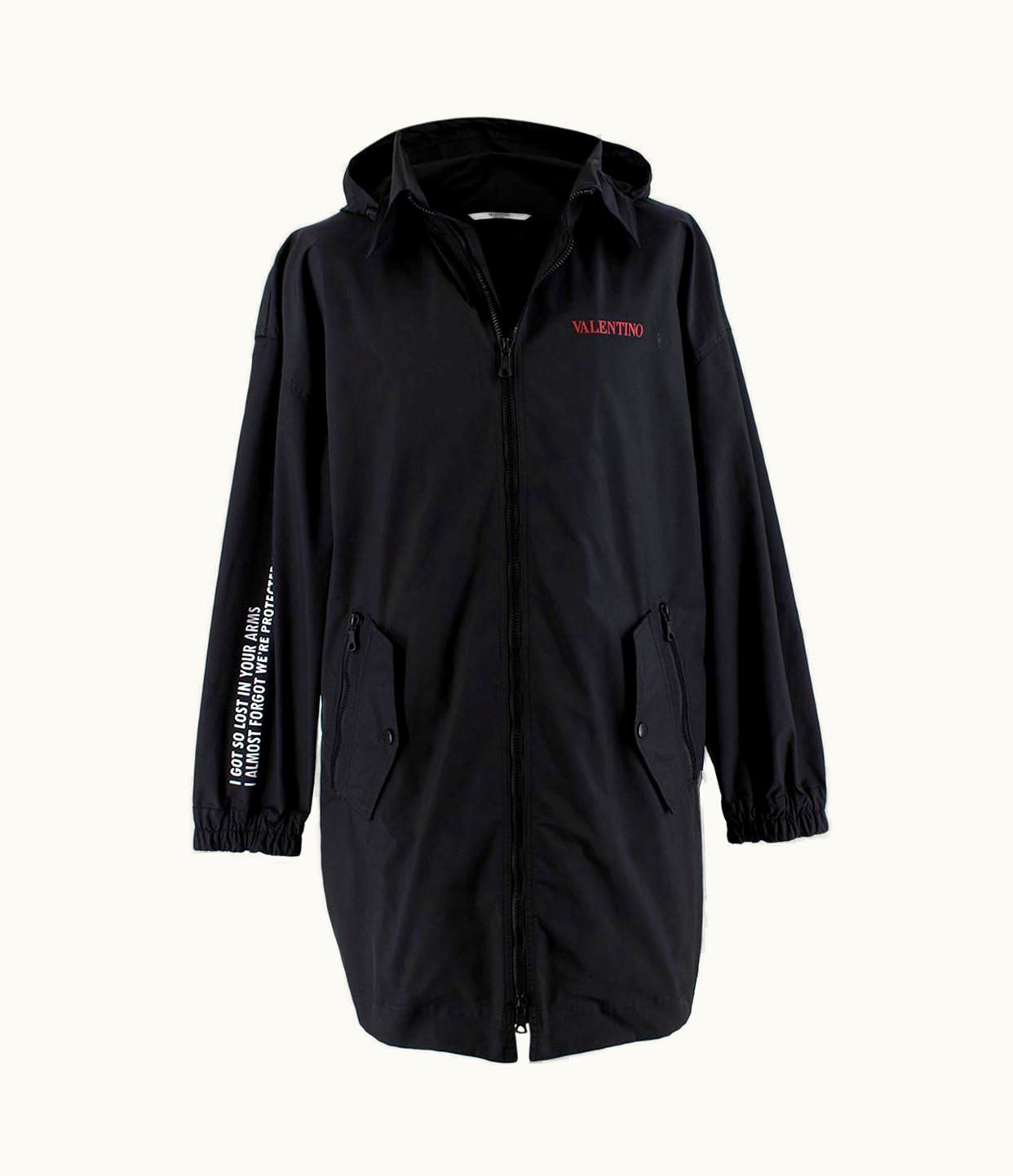 Valentino Men' Black Moon Dust Nylon Caban Parka - Us